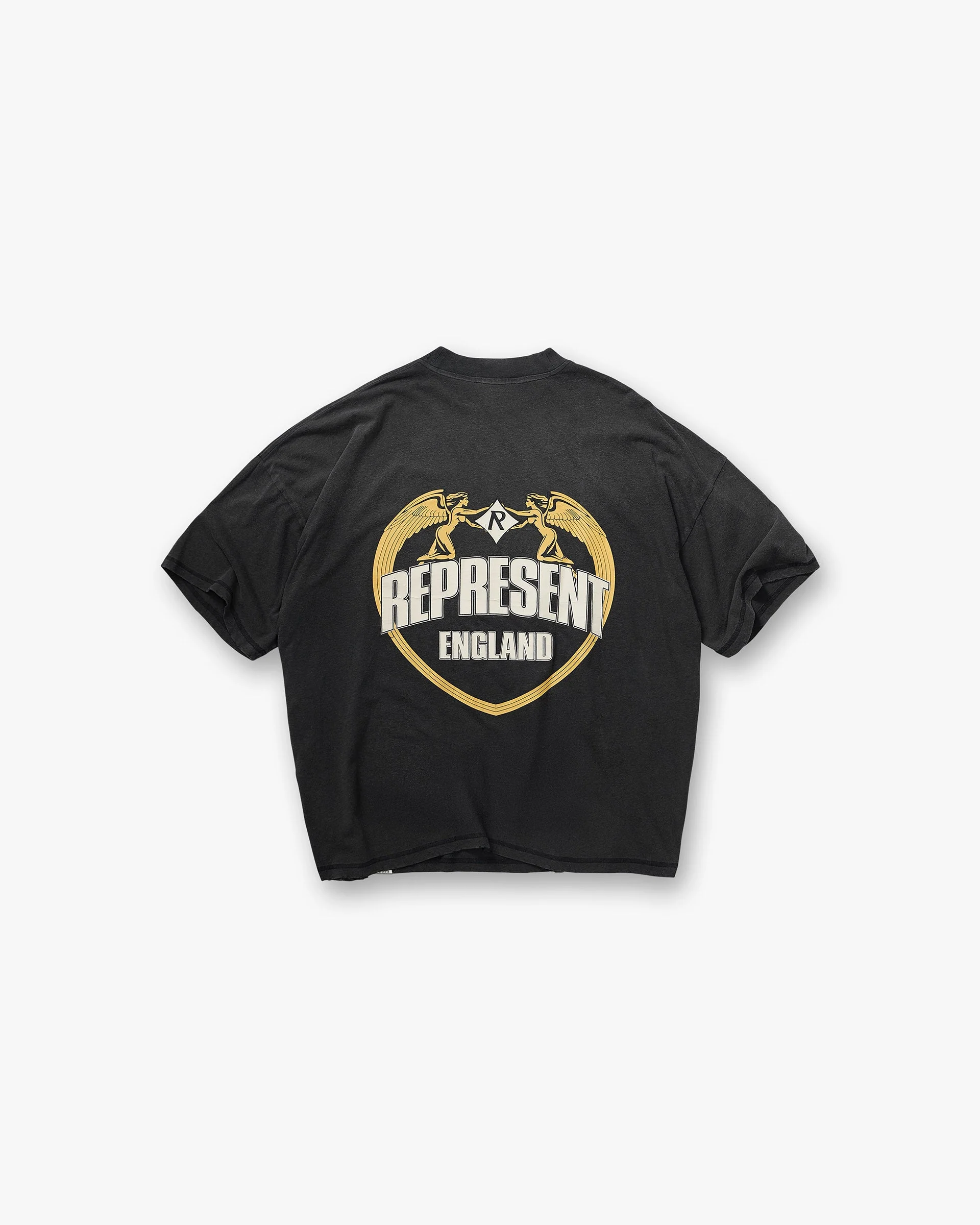 Angel Border T-Shirt - Stained Black - Image 2