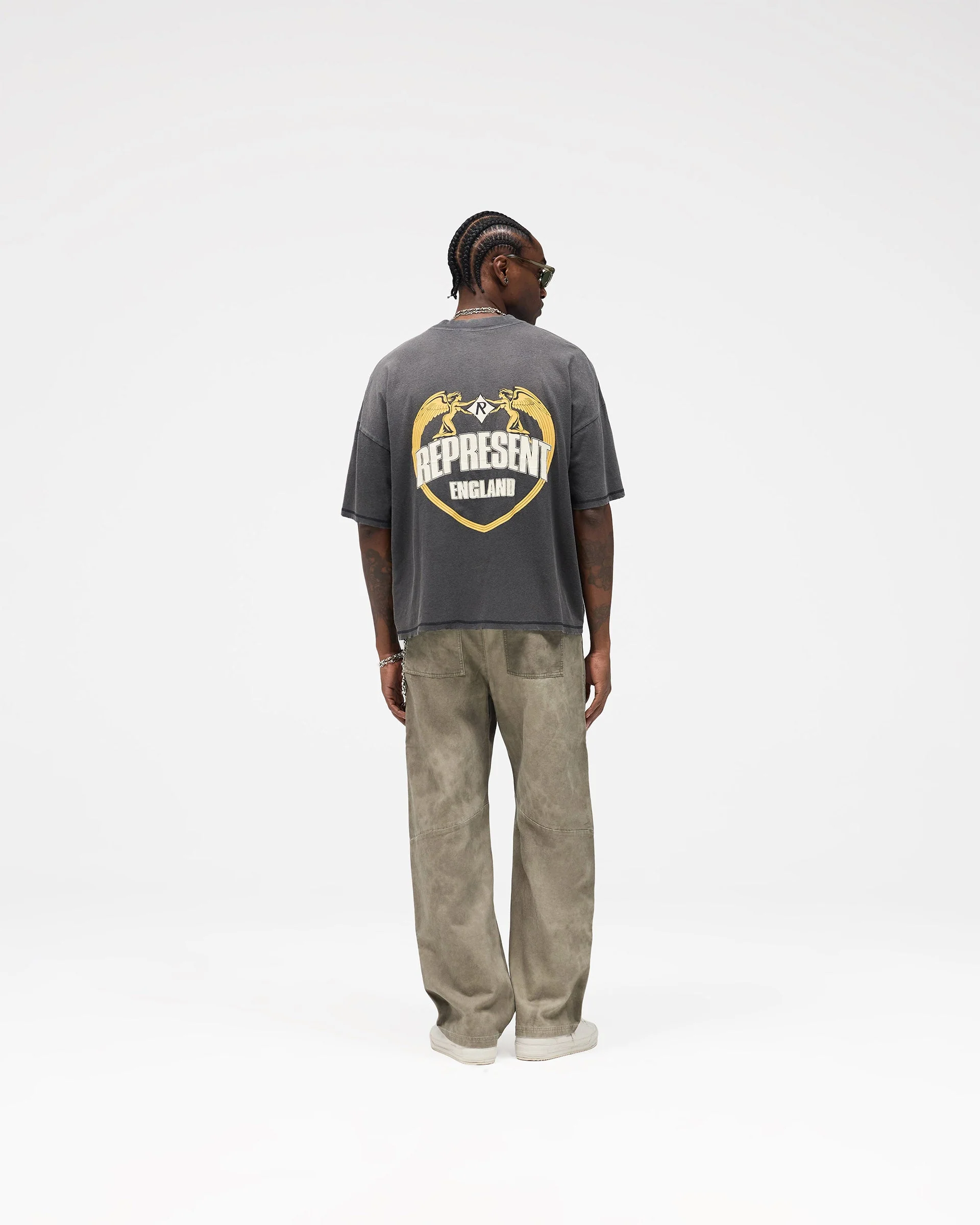 Angel Border T-Shirt - Stained Black - Image 8