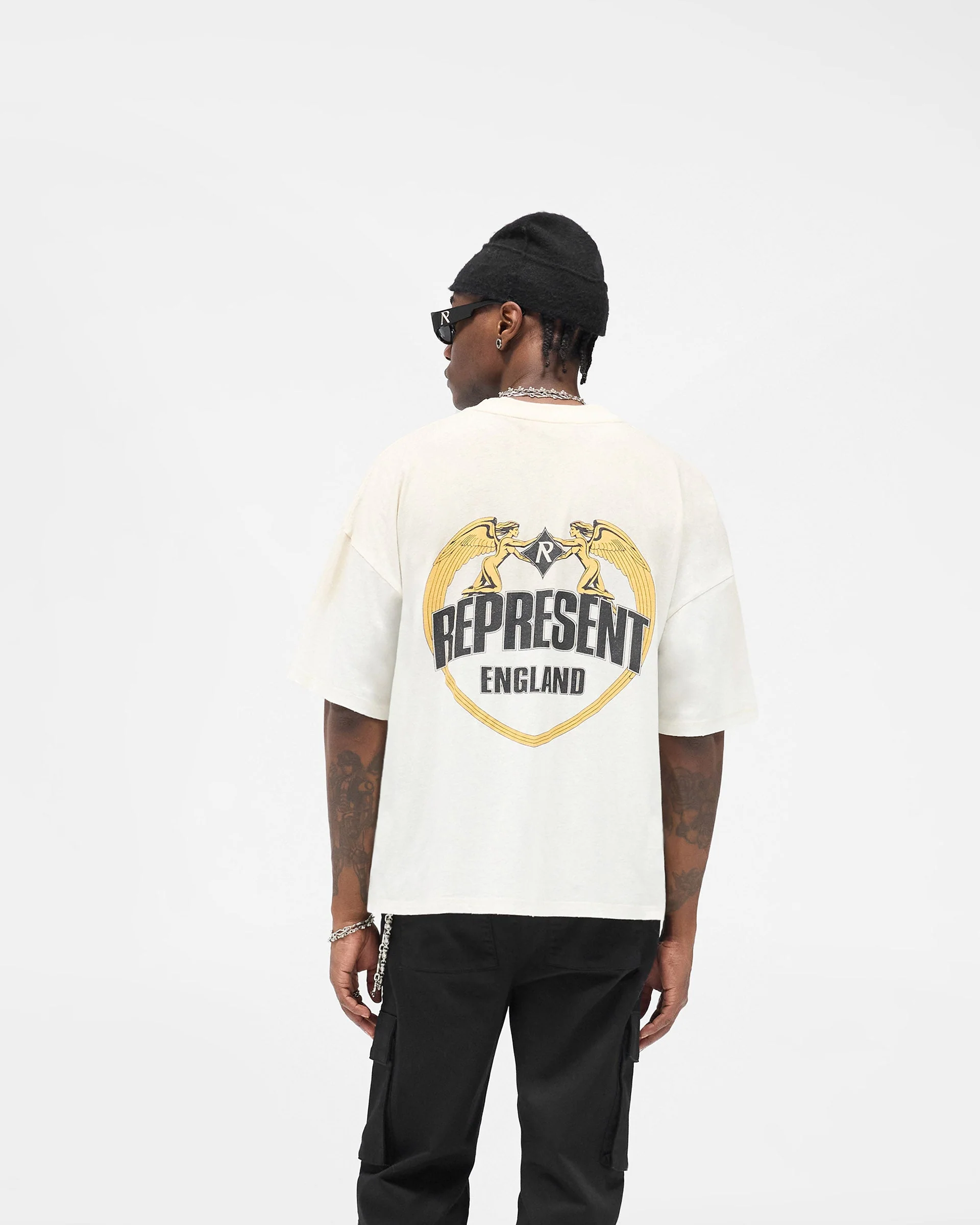 Angel Border T-Shirt - Washed Ecru - Image 5