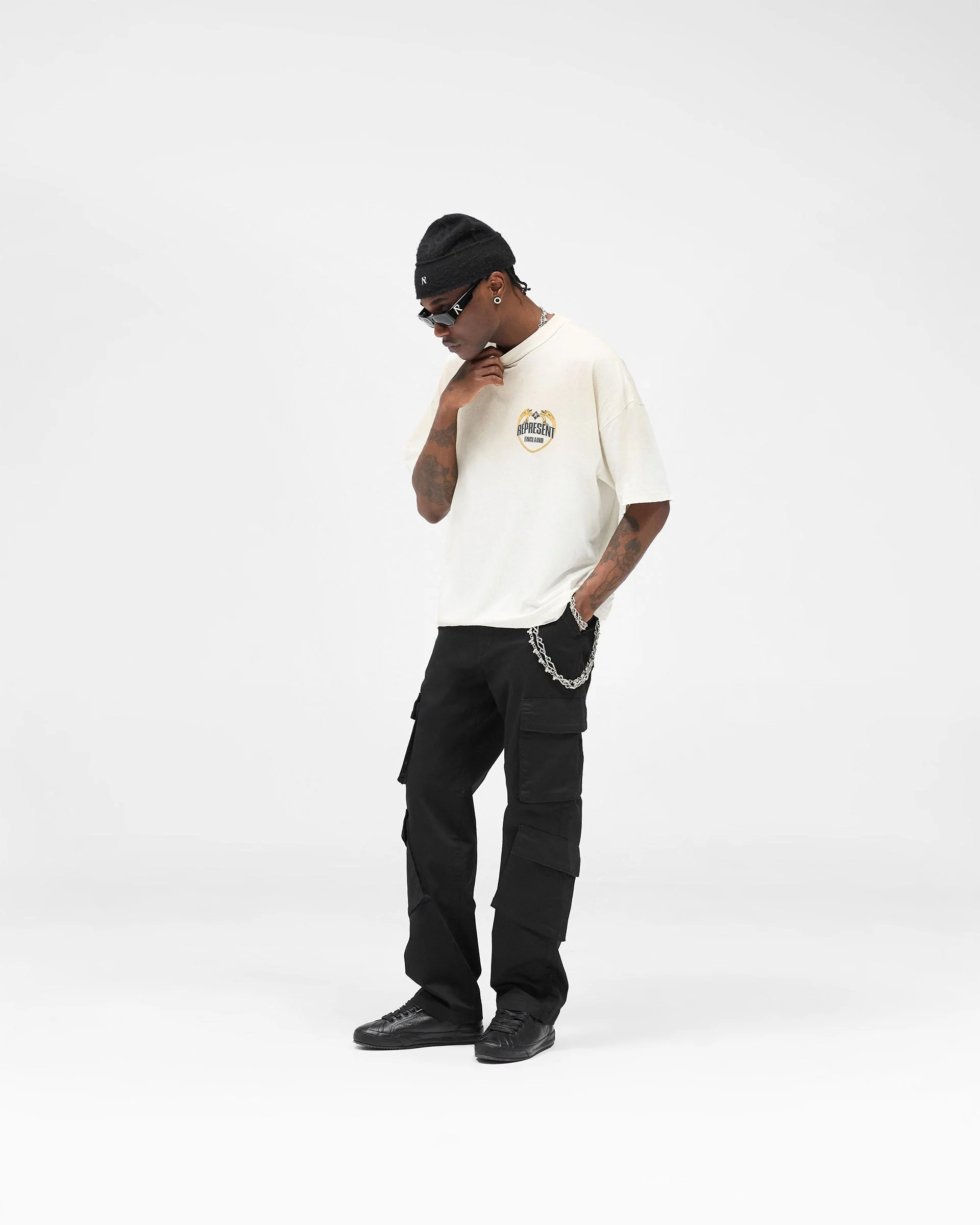 Angel Border T-Shirt - Washed Ecru - Image 7