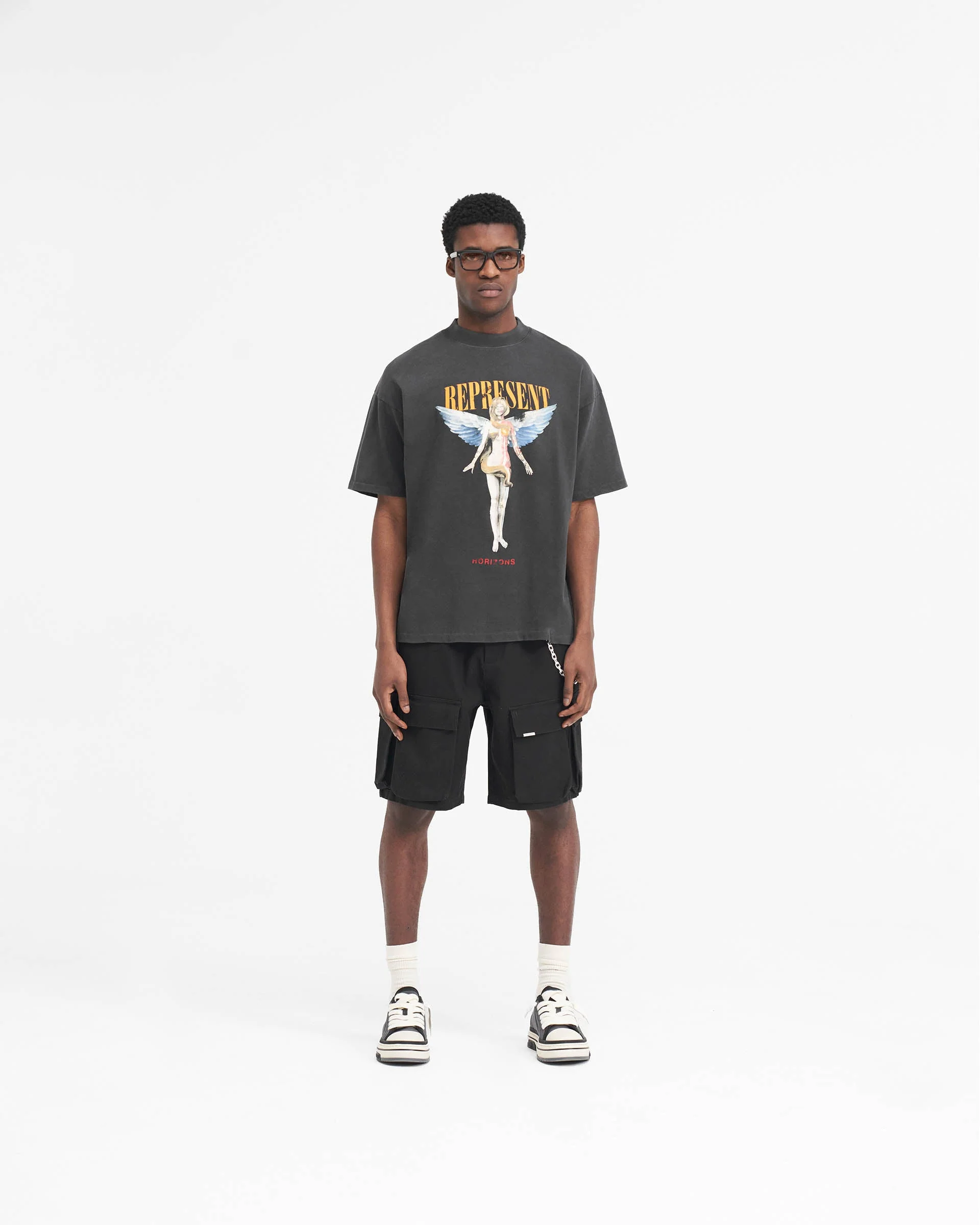 Baggy Cotton Cargo Short - Black - Image 7