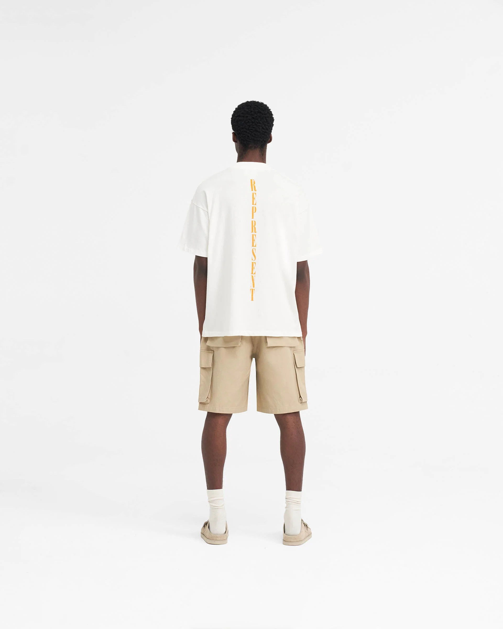 Baggy Cotton Cargo Short - Sandstone - Image 8