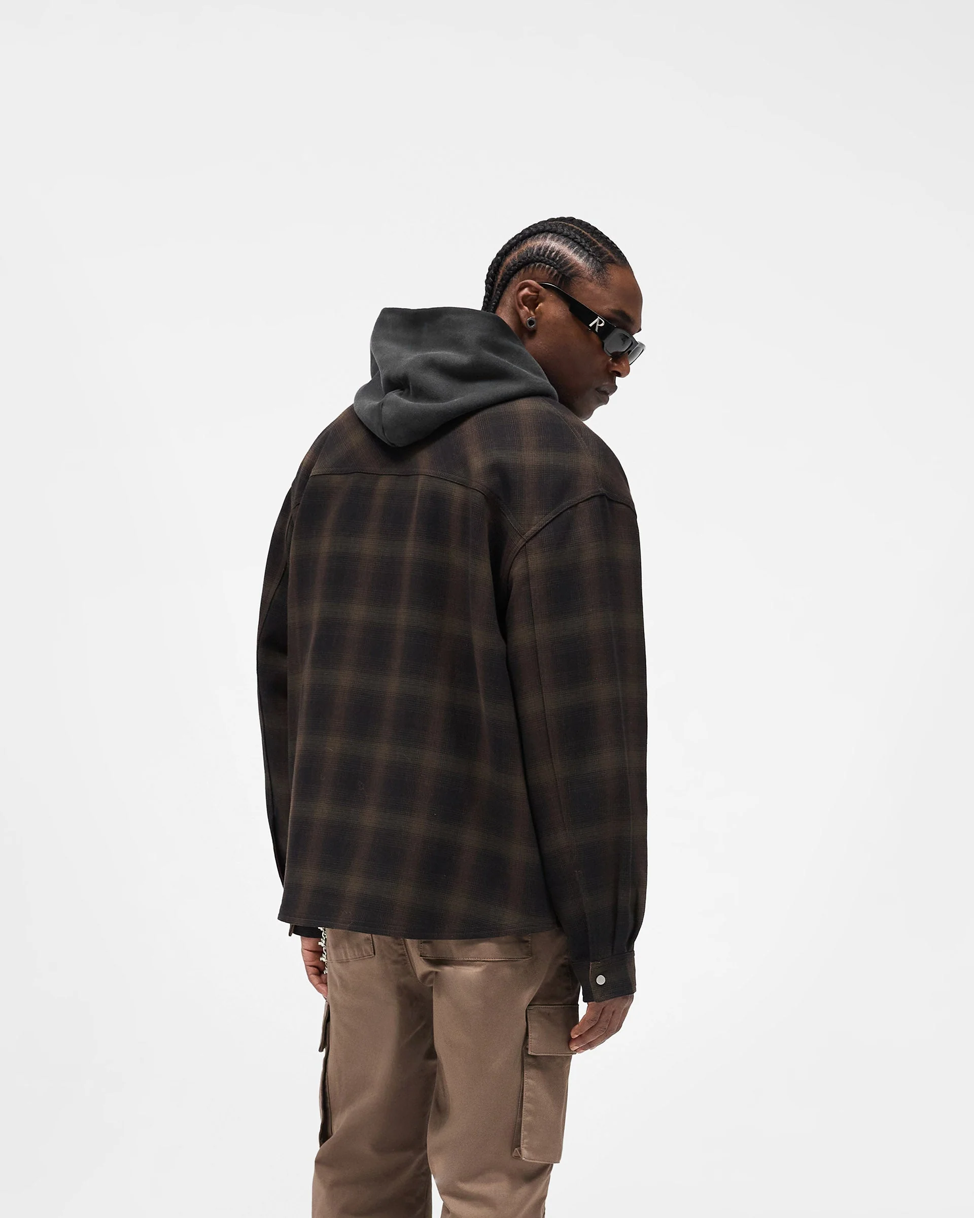 Bonded Reversible Check Shirt - Nero - Image 10