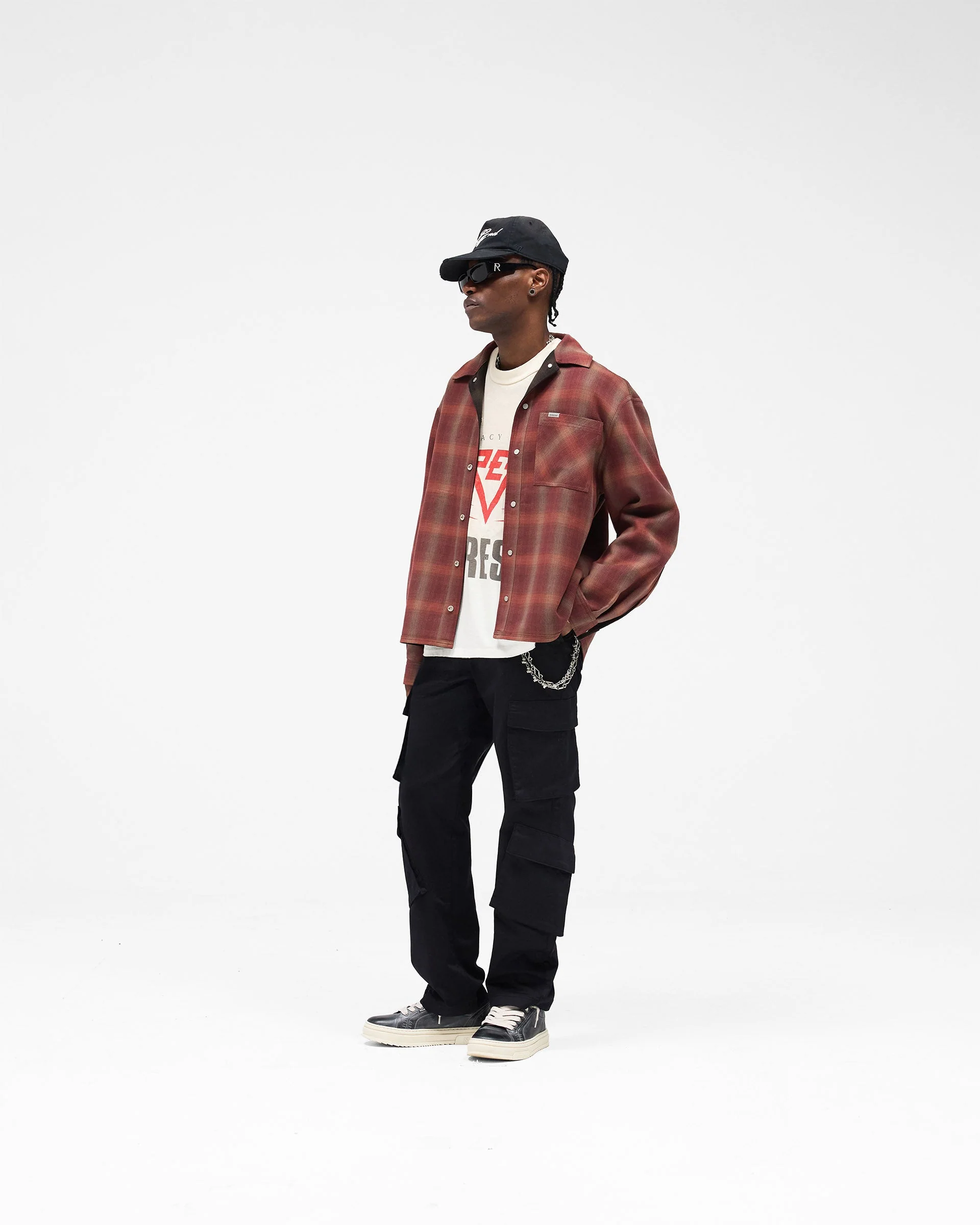 Bonded Reversible Check Shirt - Nero - Image 12