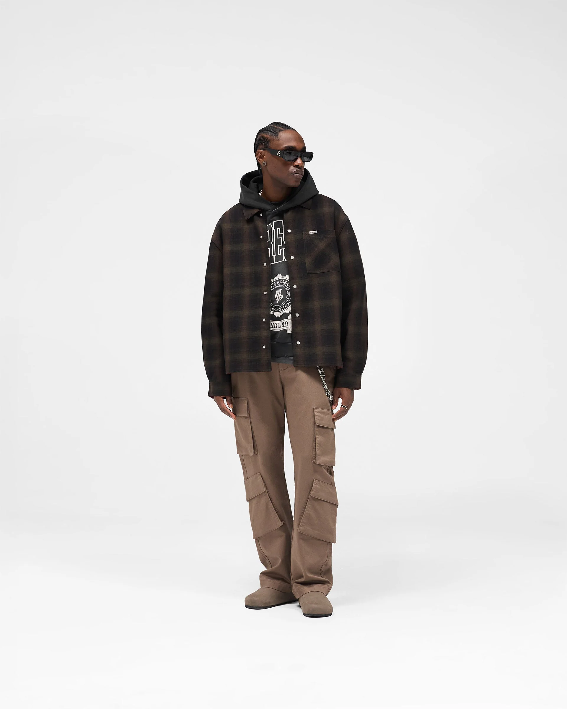 Bonded Reversible Check Shirt - Nero - Image 15