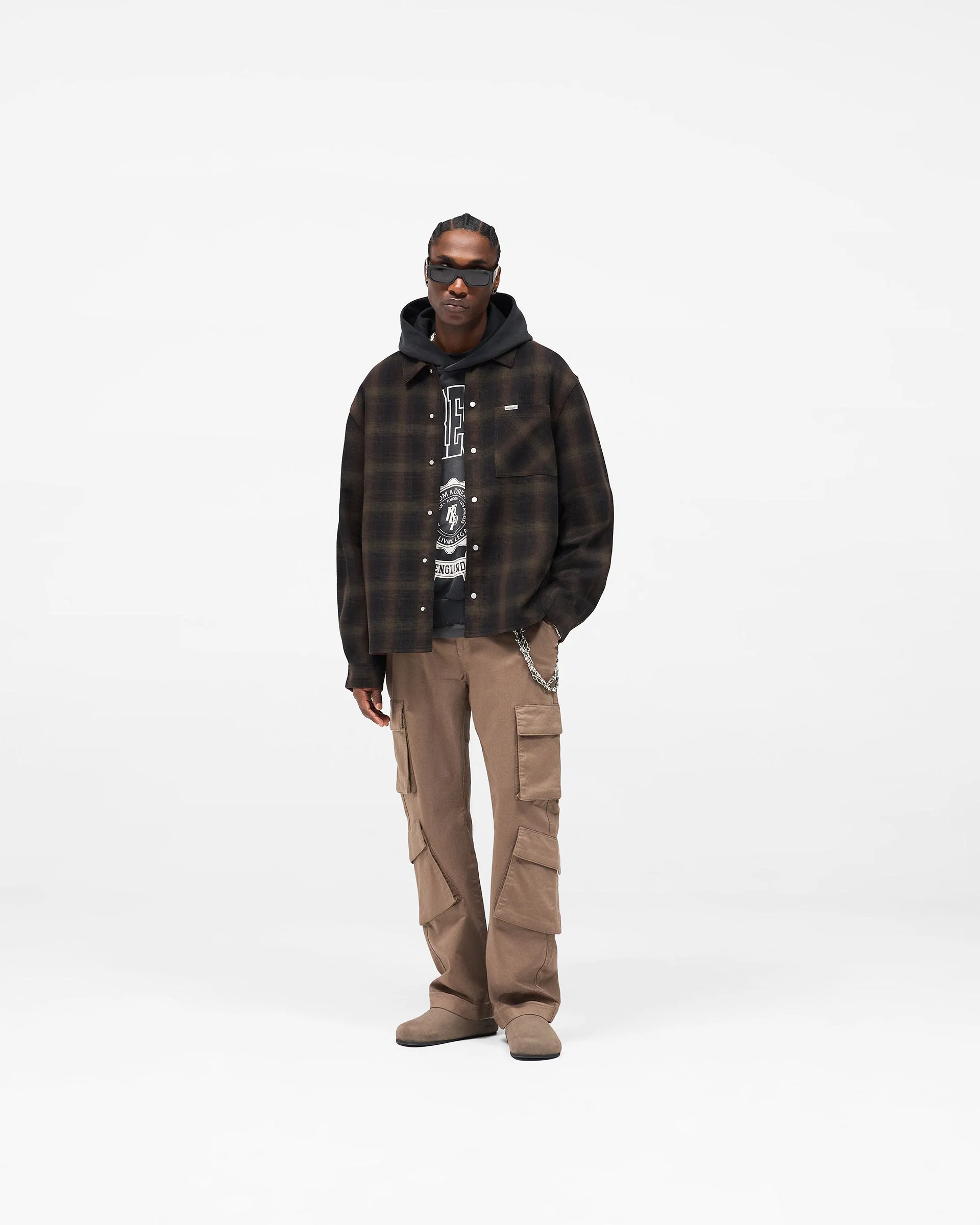 Bonded Reversible Check Shirt - Nero - Image 16