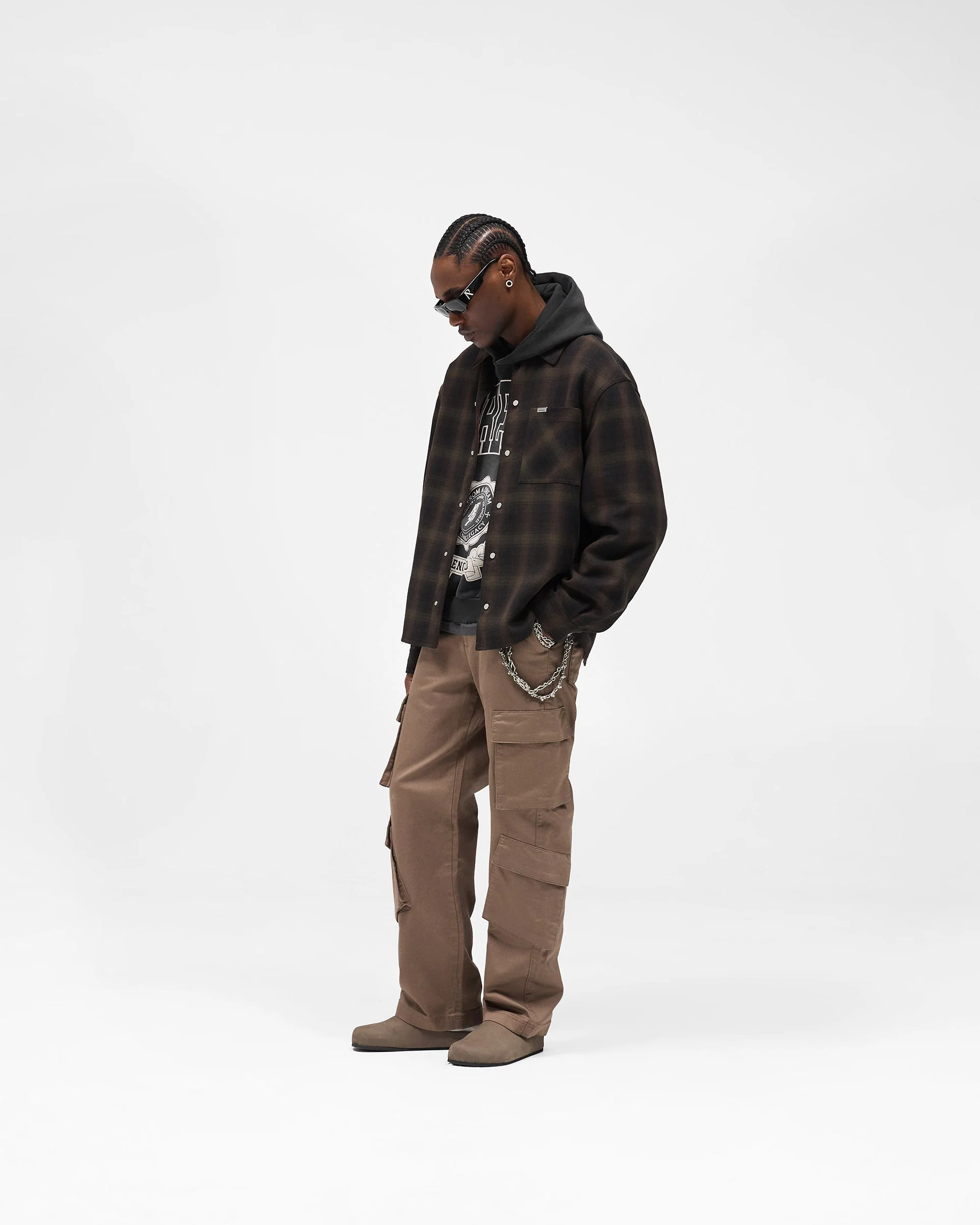 Bonded Reversible Check Shirt - Nero - Image 17
