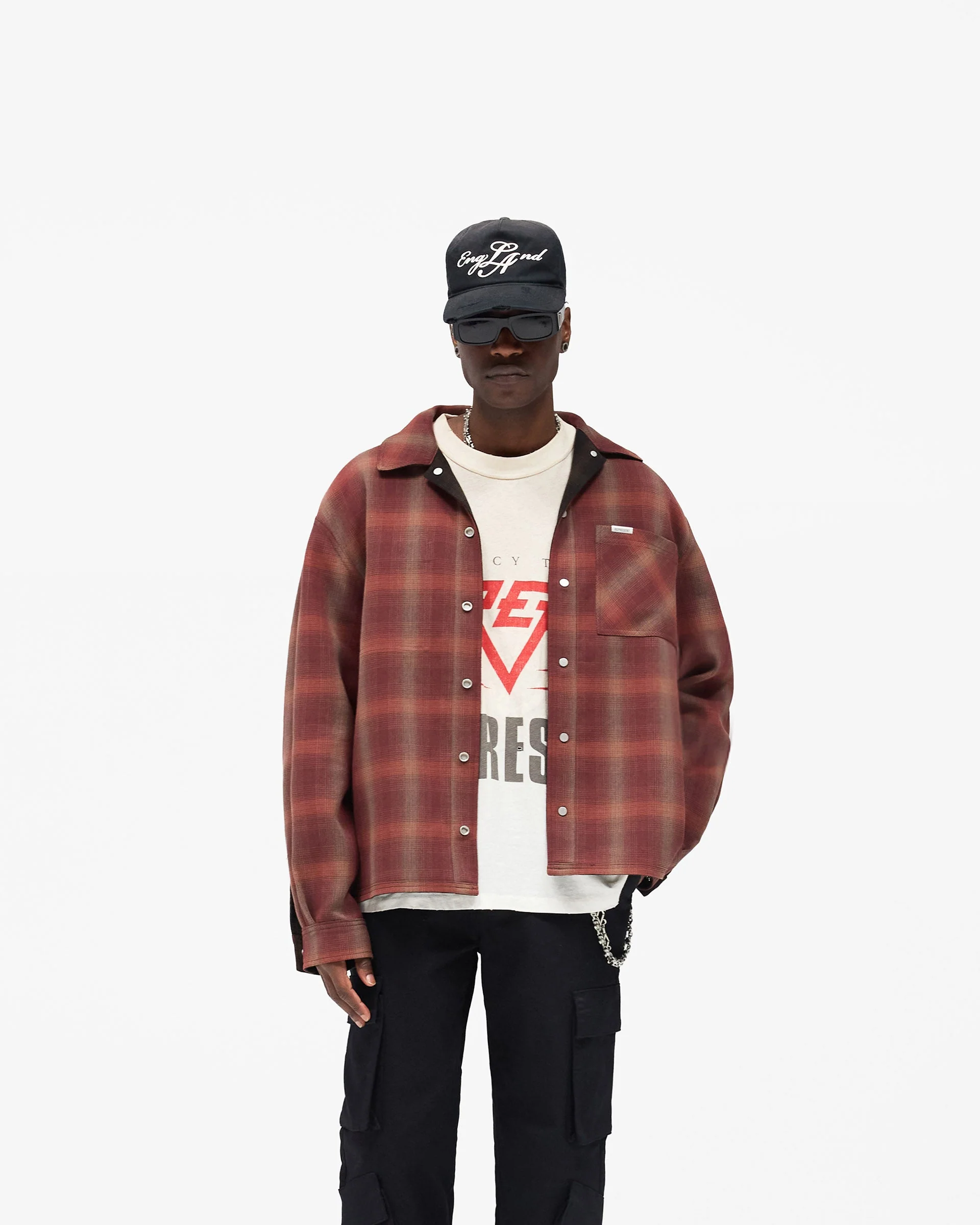 Bonded Reversible Check Shirt - Nero - Image 3