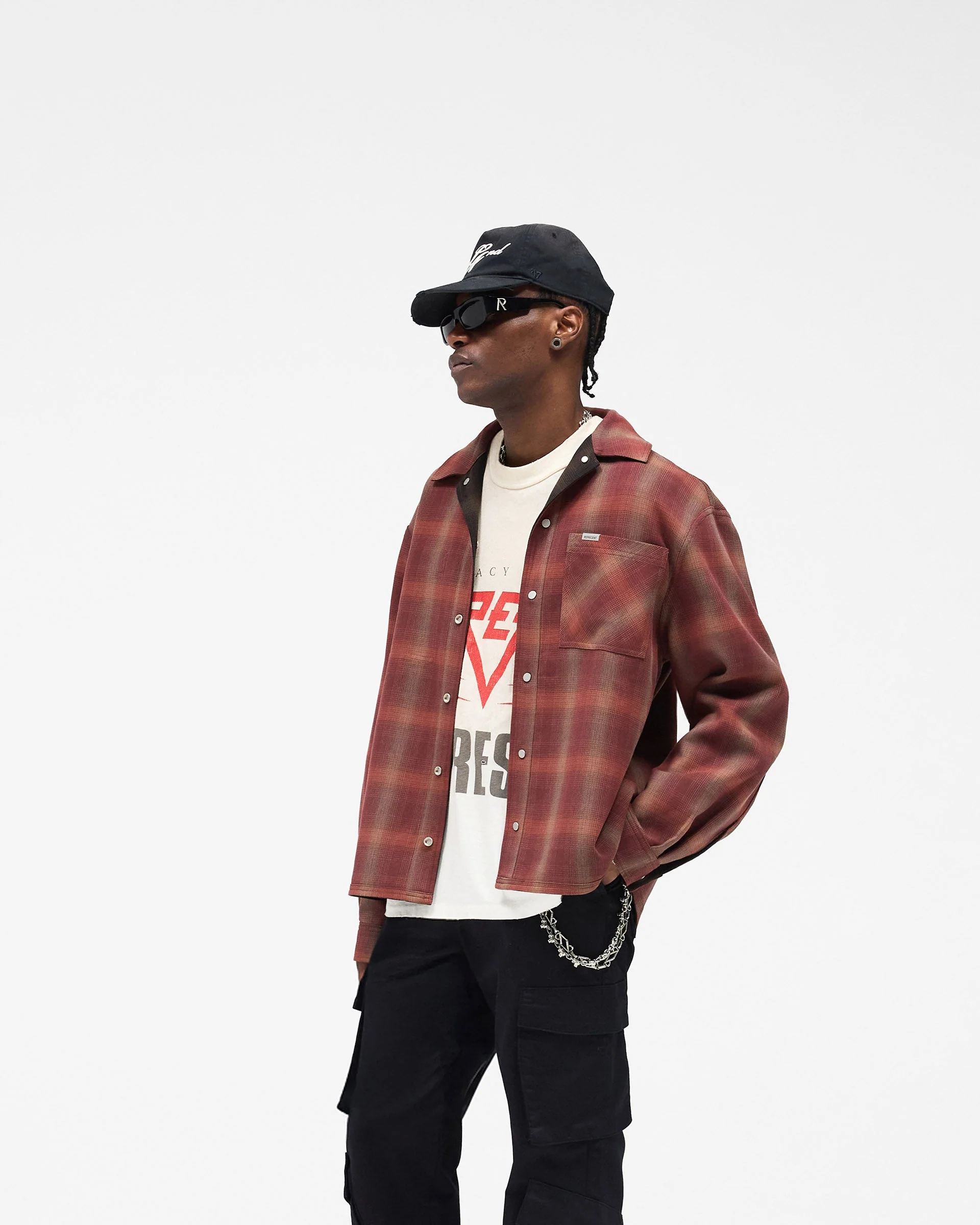 Bonded Reversible Check Shirt - Nero - Image 5