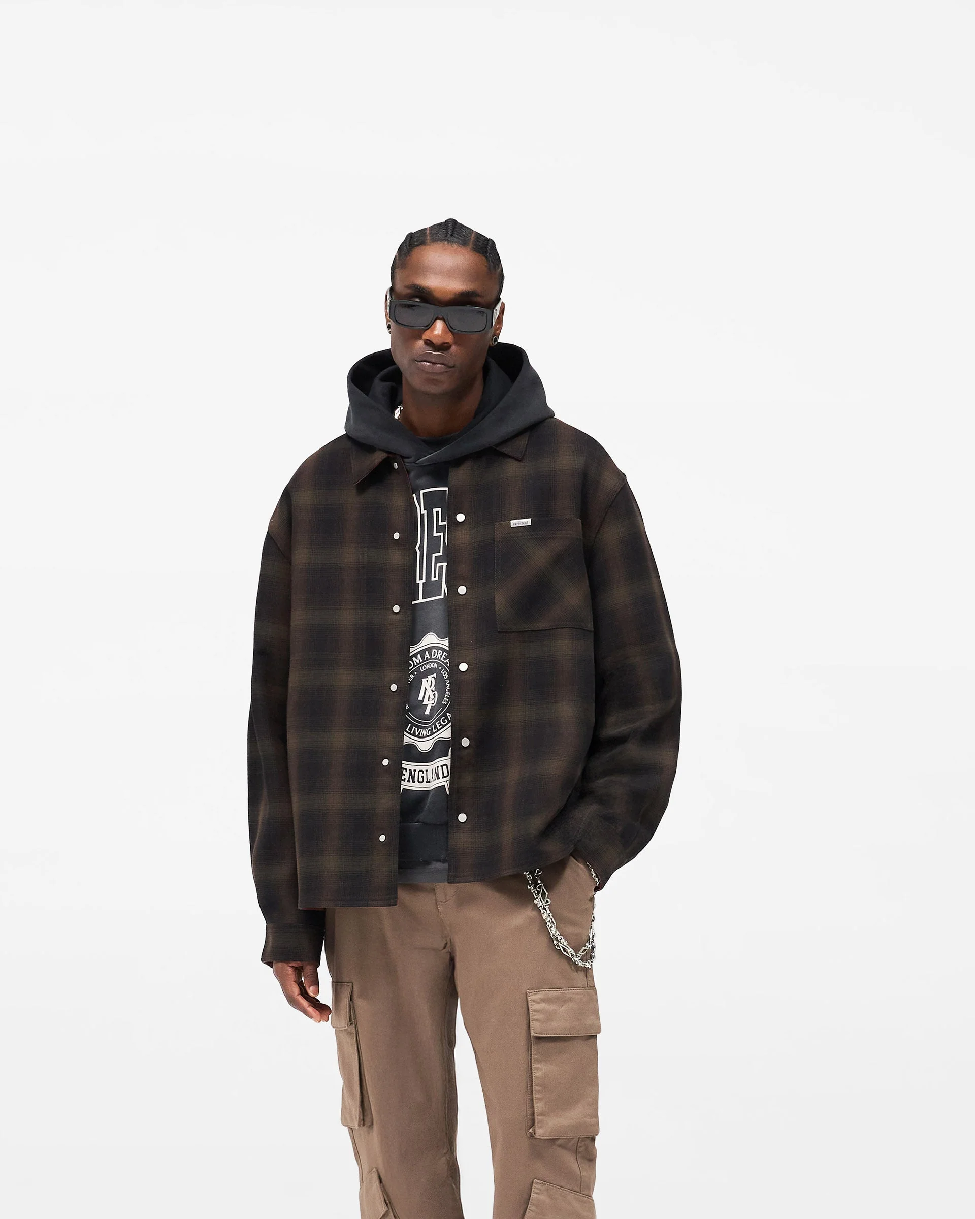 Bonded Reversible Check Shirt - Nero - Image 7