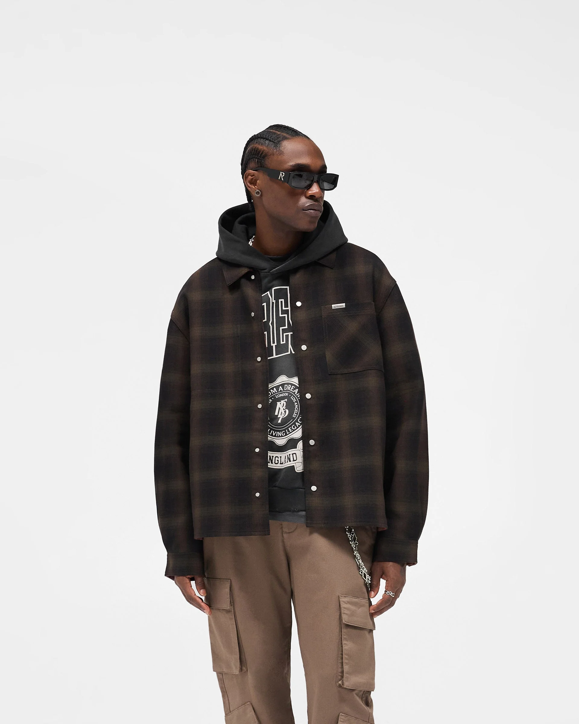 Bonded Reversible Check Shirt - Nero - Image 8