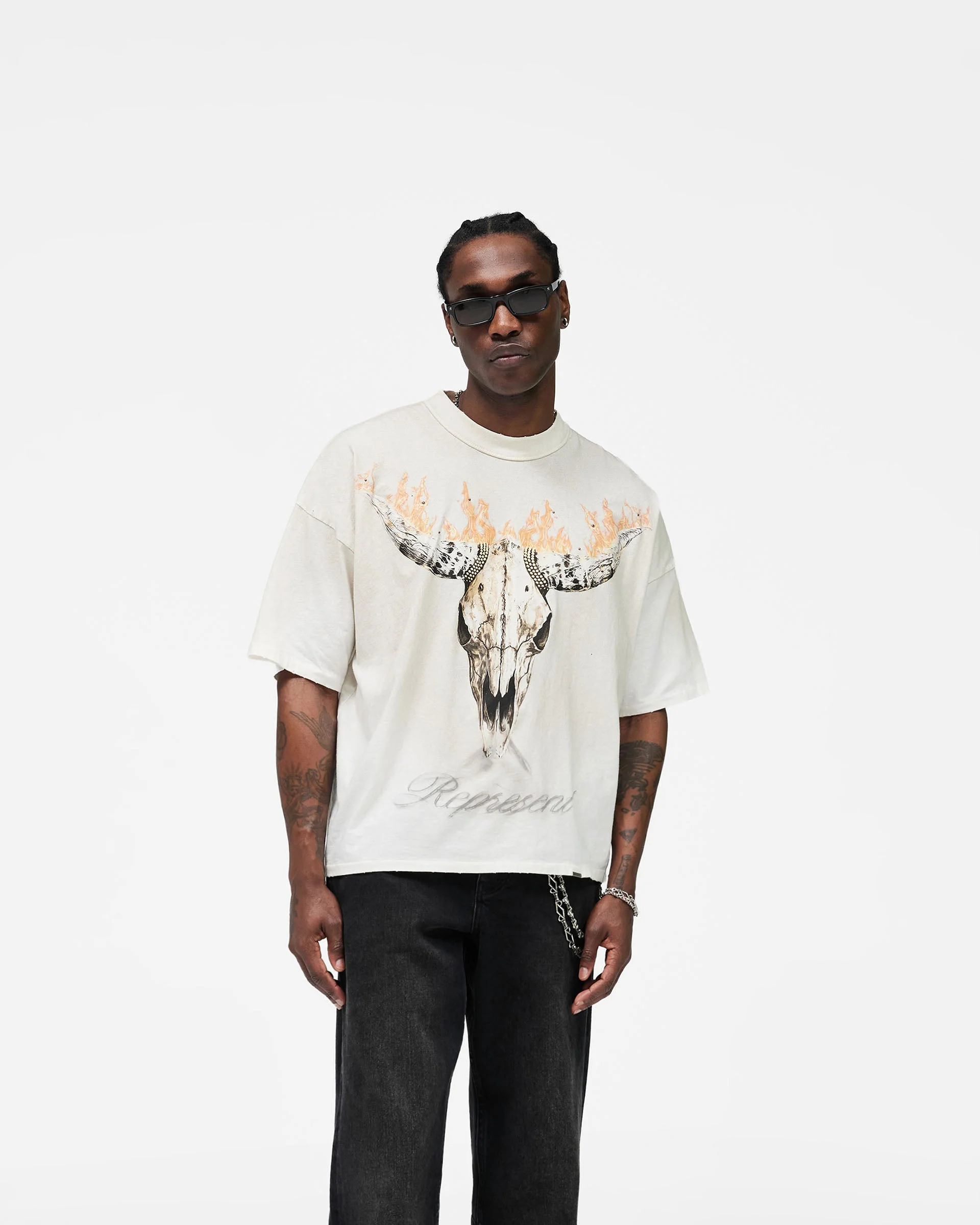 British Cowboys T-Shirt - Washed Ecru - Image 3