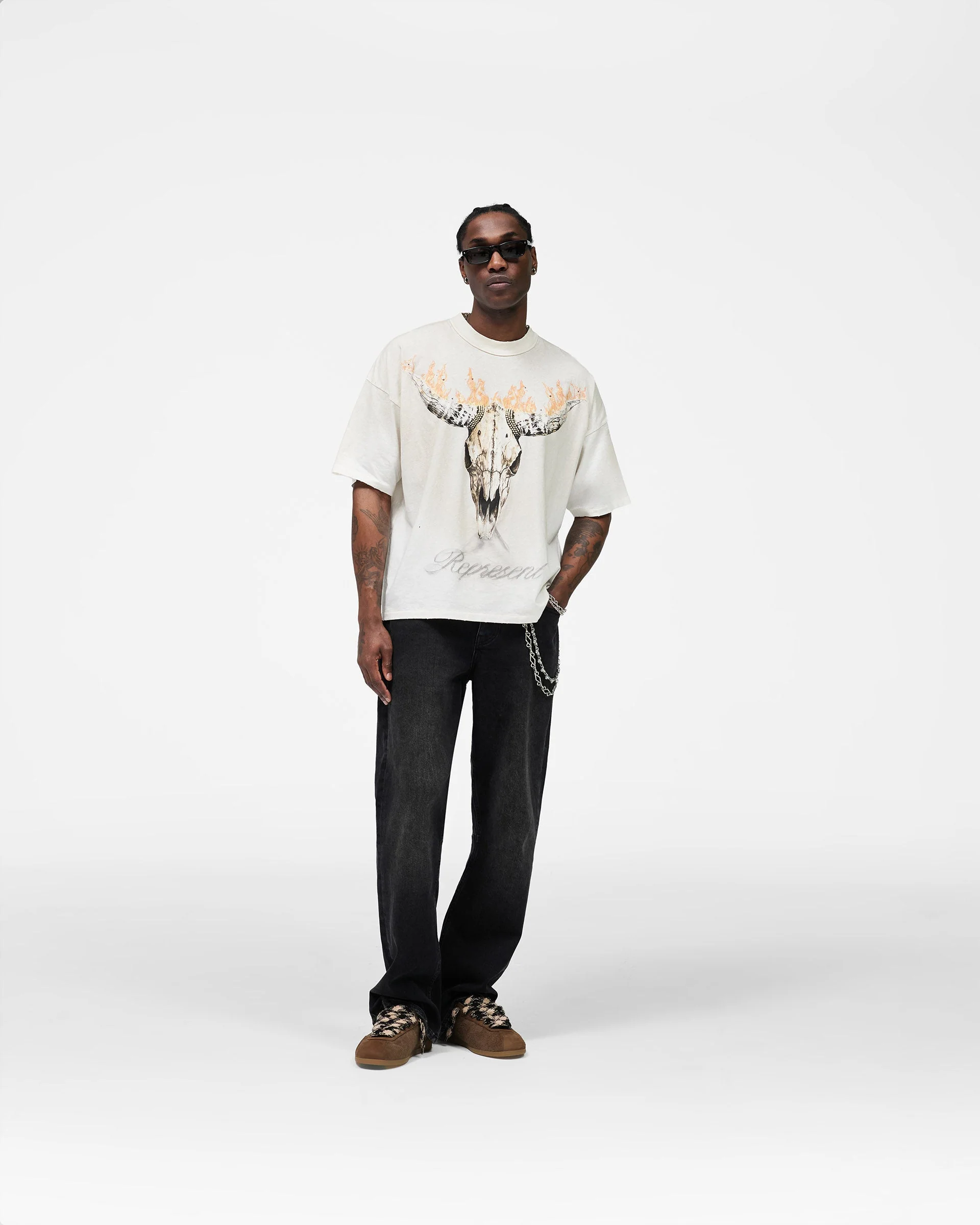 British Cowboys T-Shirt - Washed Ecru - Image 6