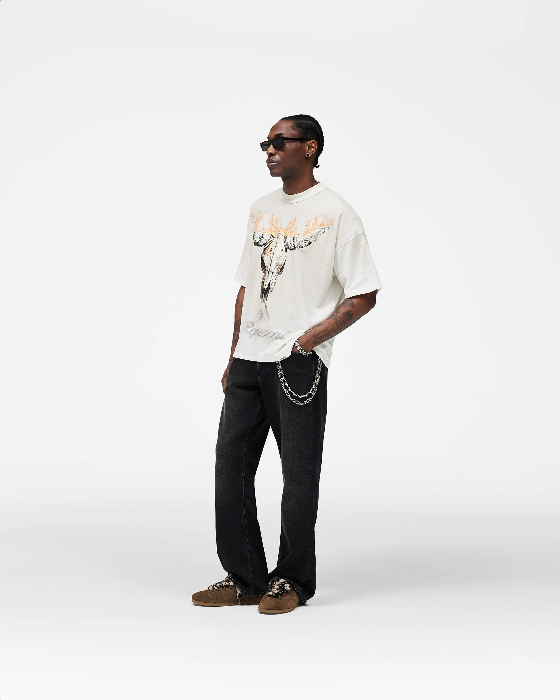 British Cowboys T-Shirt - Washed Ecru - Image 7