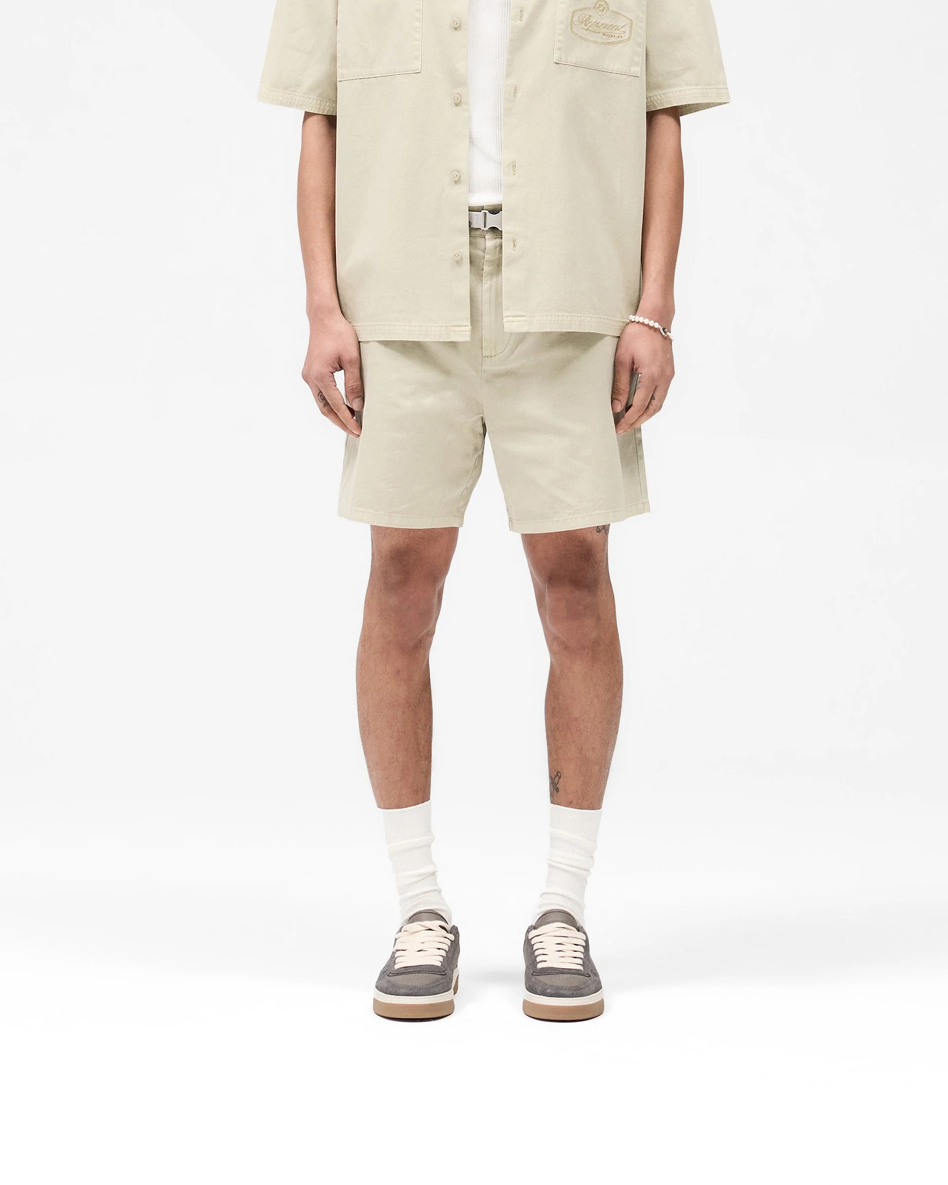 Cotton Tailored Short - Beige - Image 3