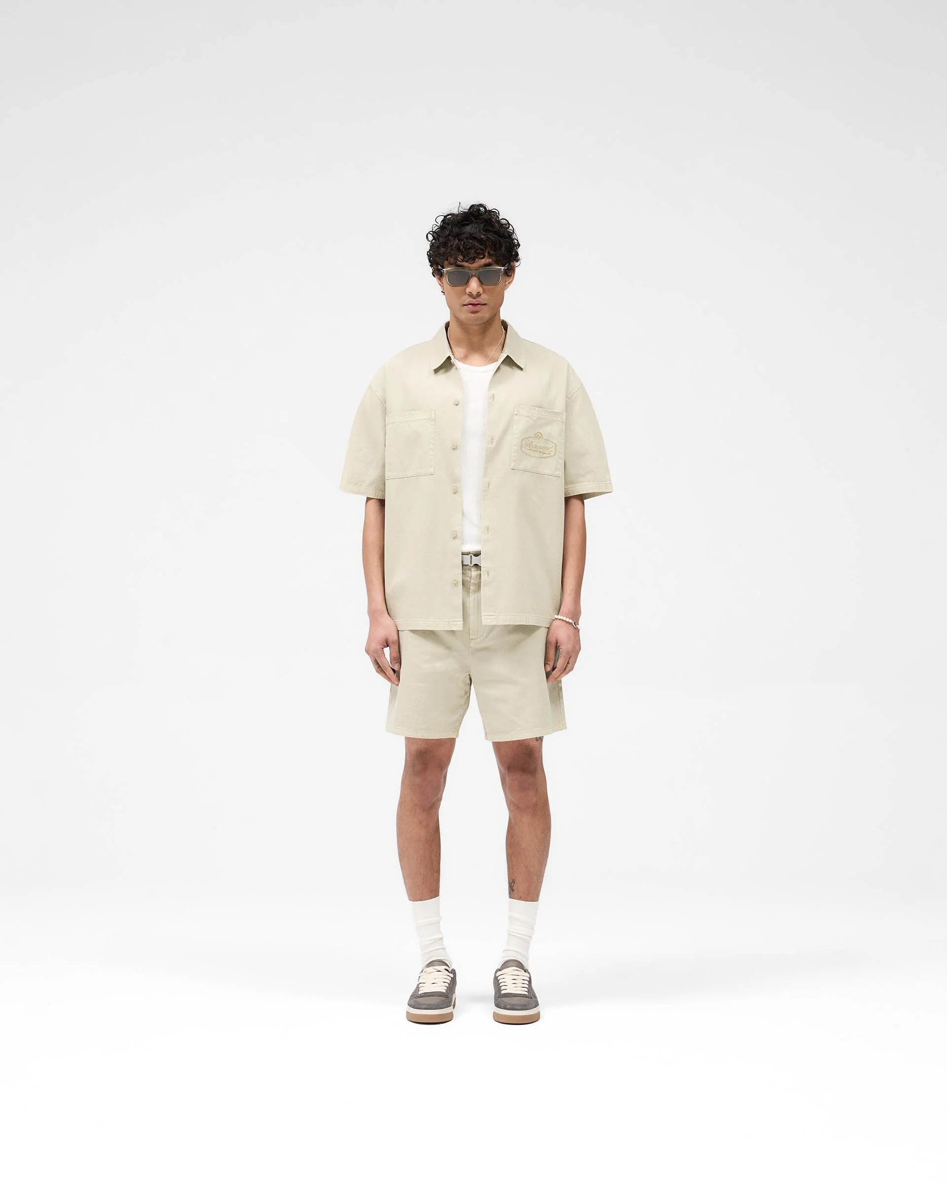Cotton Tailored Short - Beige - Image 5