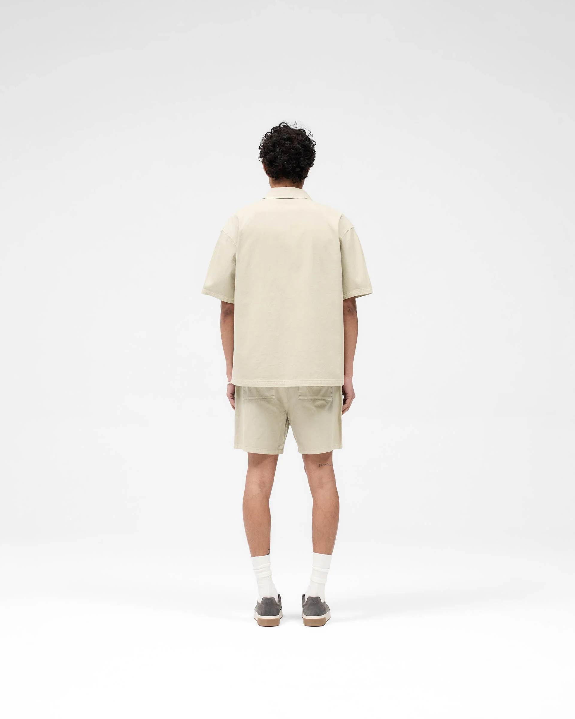 Cotton Tailored Short - Beige - Image 7