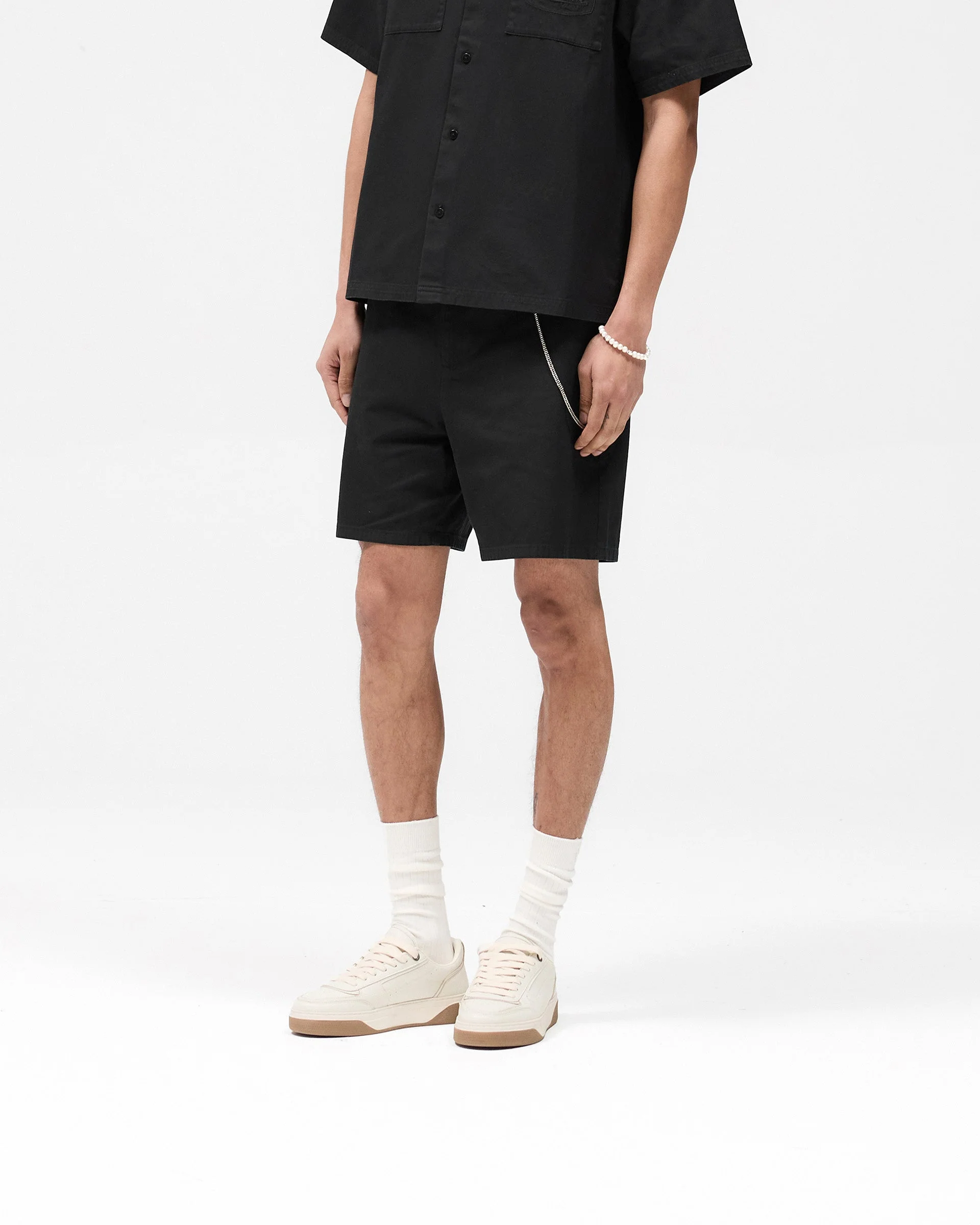 Cotton Tailored Short - Jet Black - Image 2