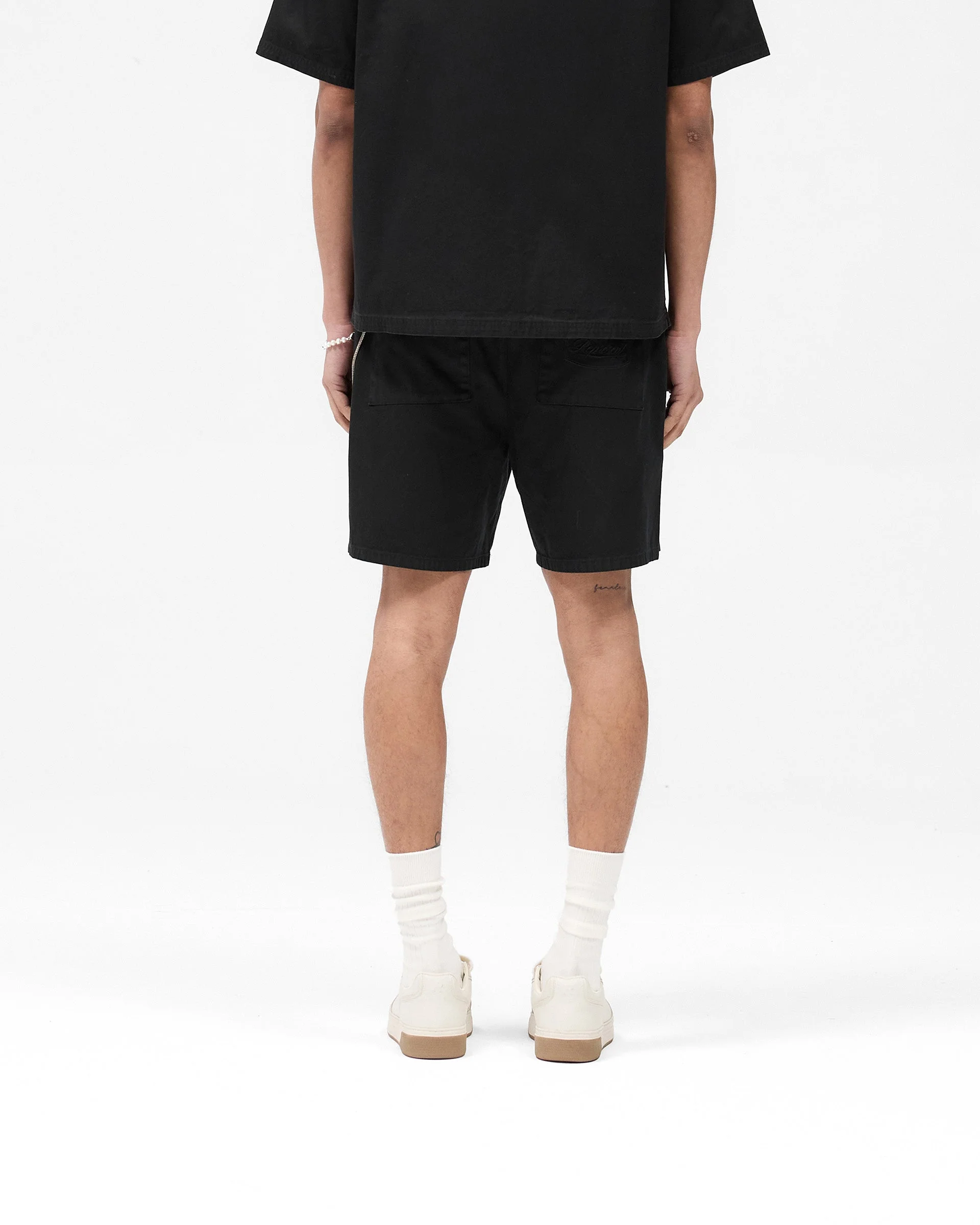 Cotton Tailored Short - Jet Black - Image 4