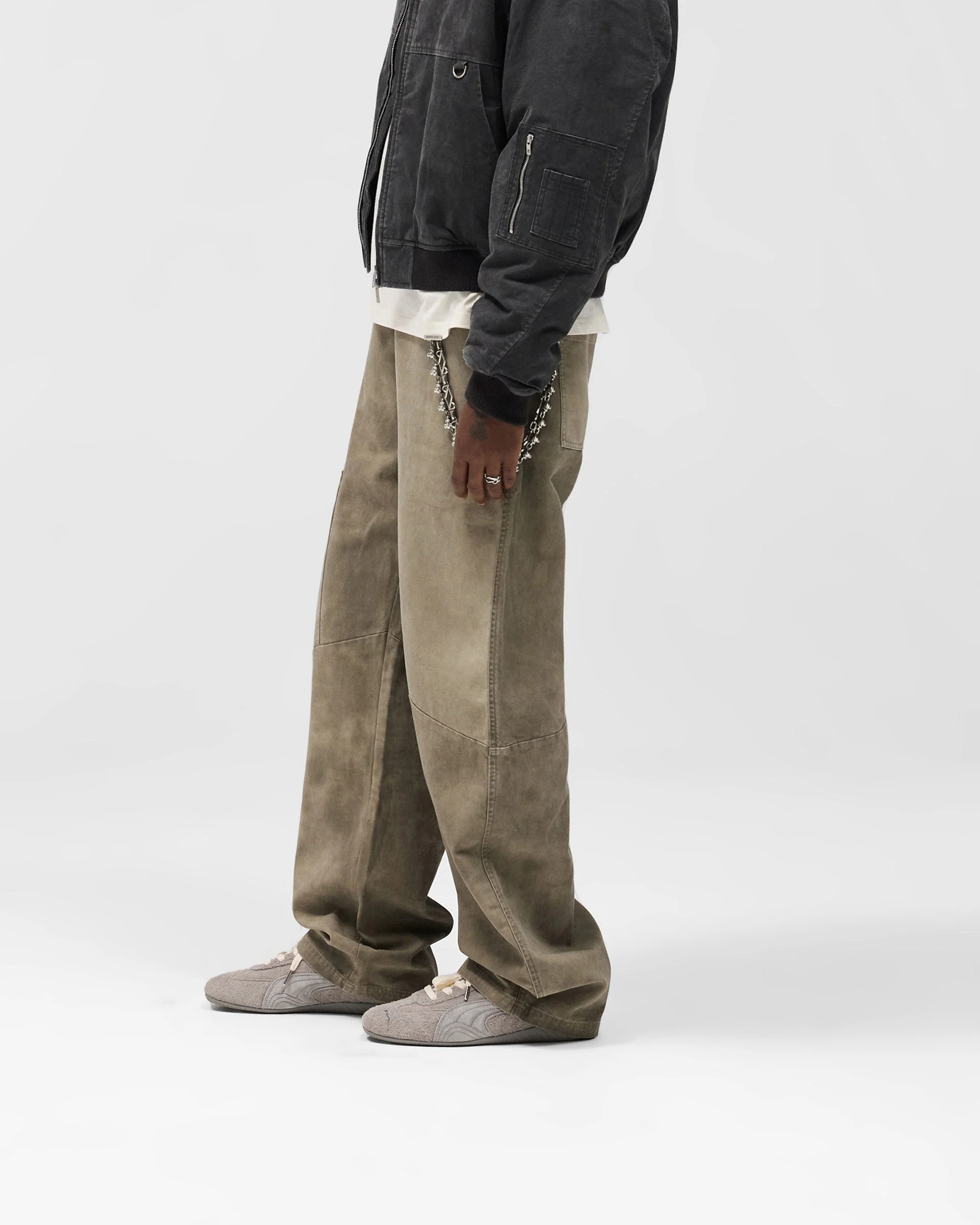 Cotton Workwear Pant - Dark Olive - Image 2