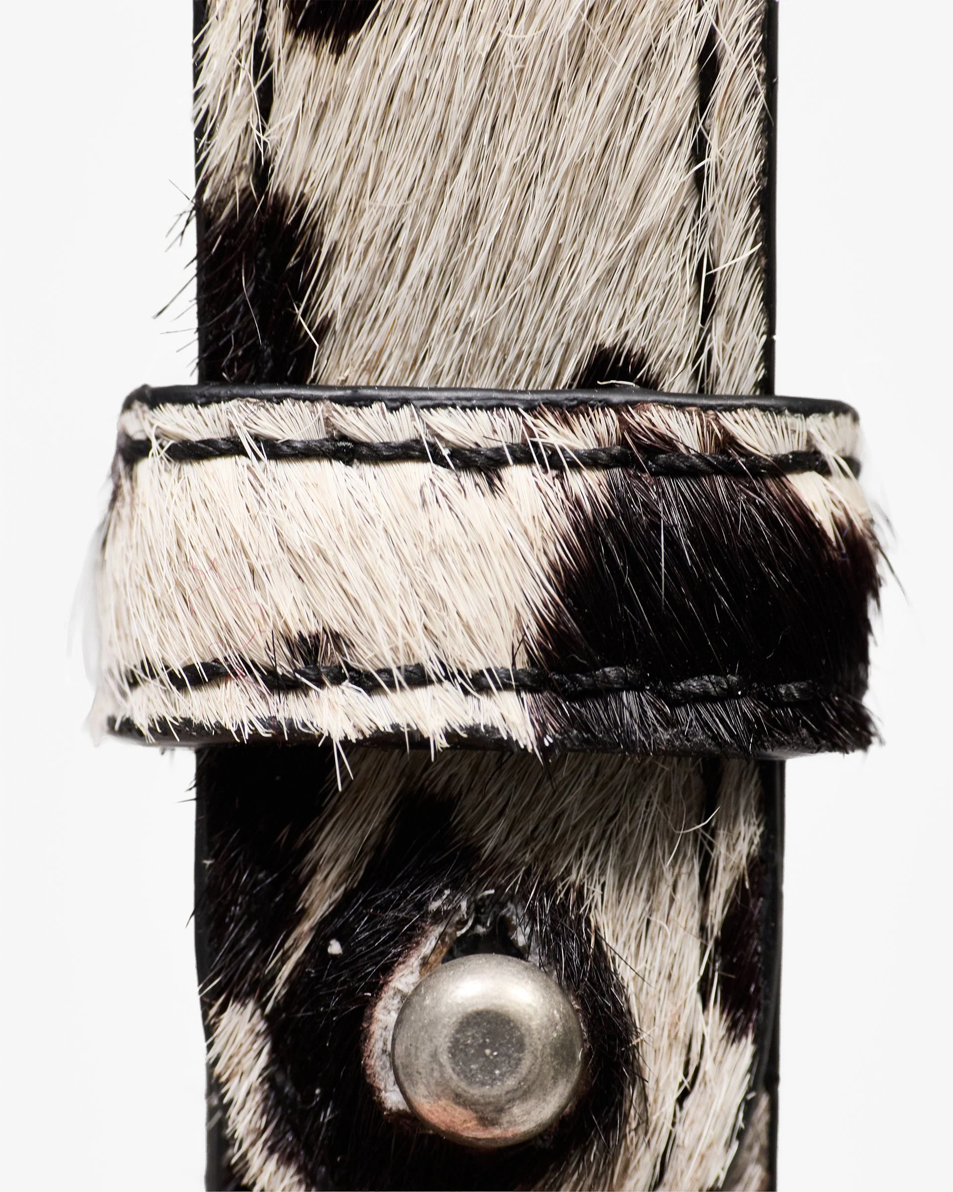 Cowhide Belt Loop - Flat White Jet Black - Image 4