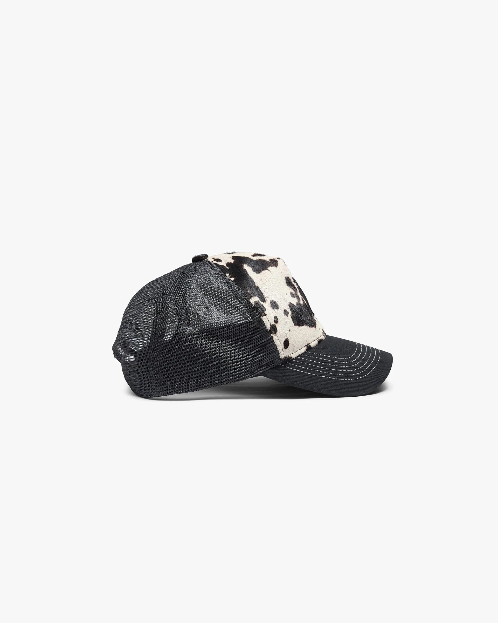 Cowhide Print Cap - Flat White Jet Black - Image 2