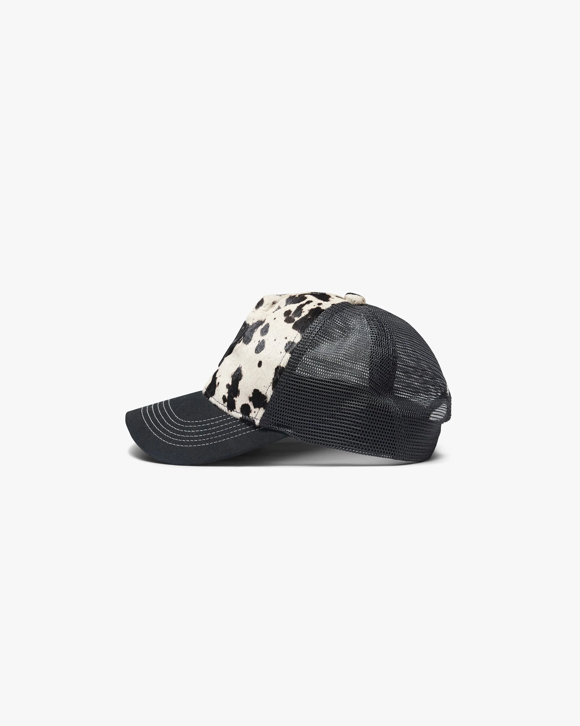 Cowhide Print Cap - Flat White Jet Black - Image 4