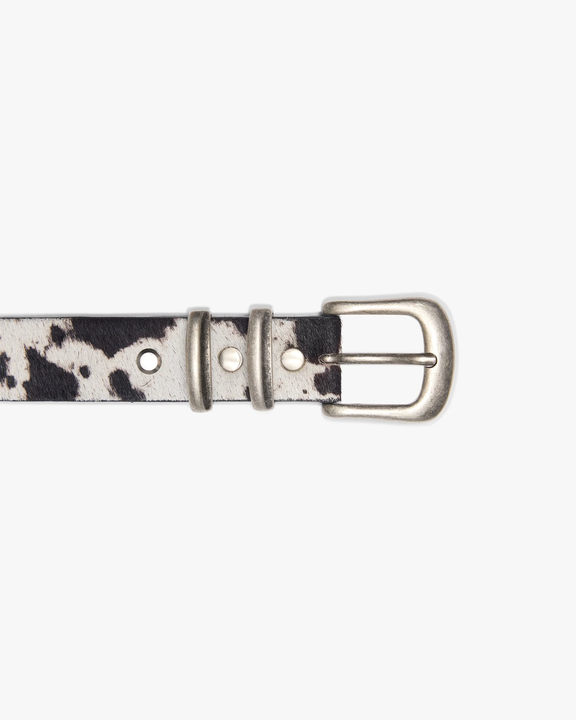 Cowhide Rodeo Belt - Flat White Jet Black - Image 3