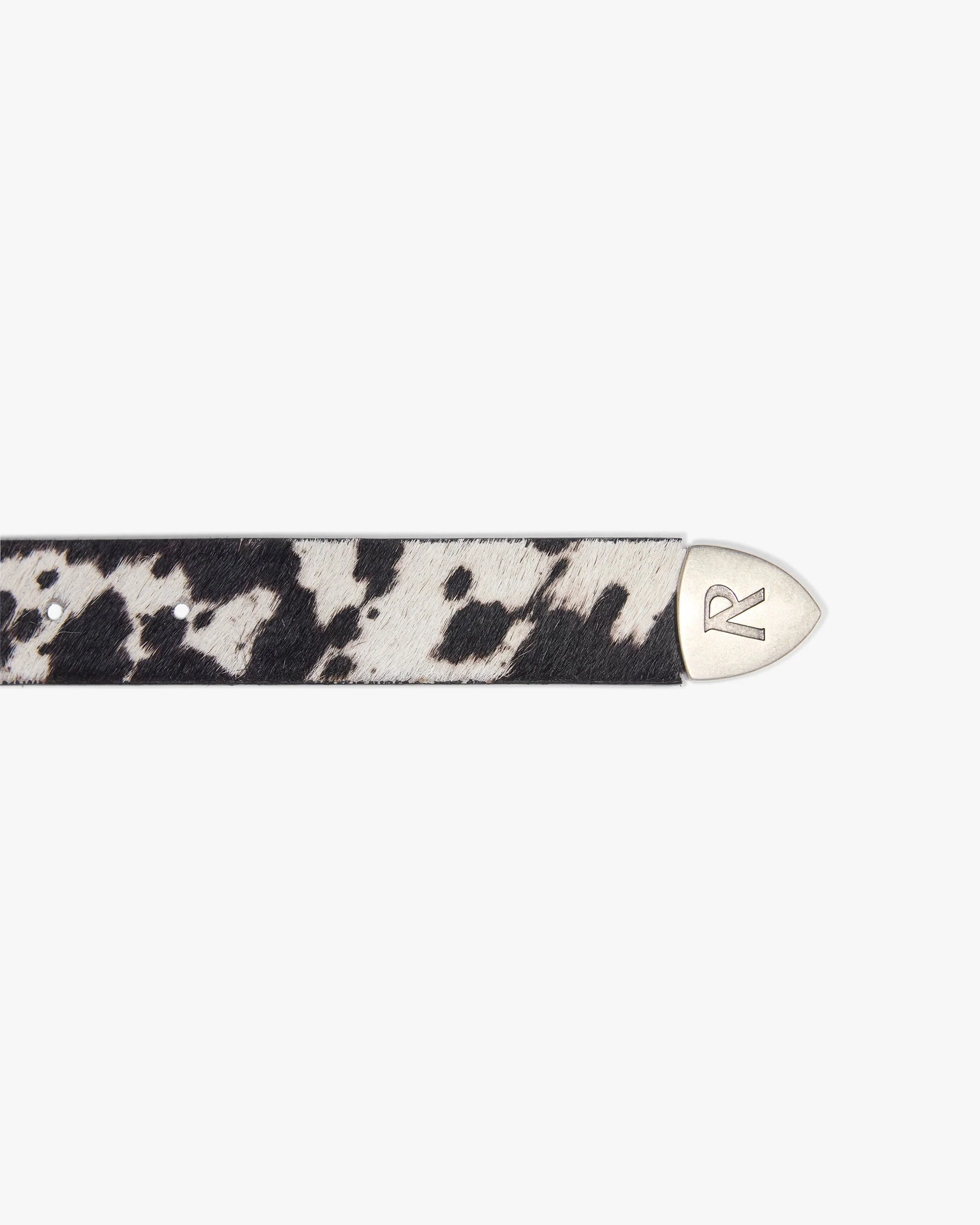 Cowhide Rodeo Belt - Flat White Jet Black - Image 4