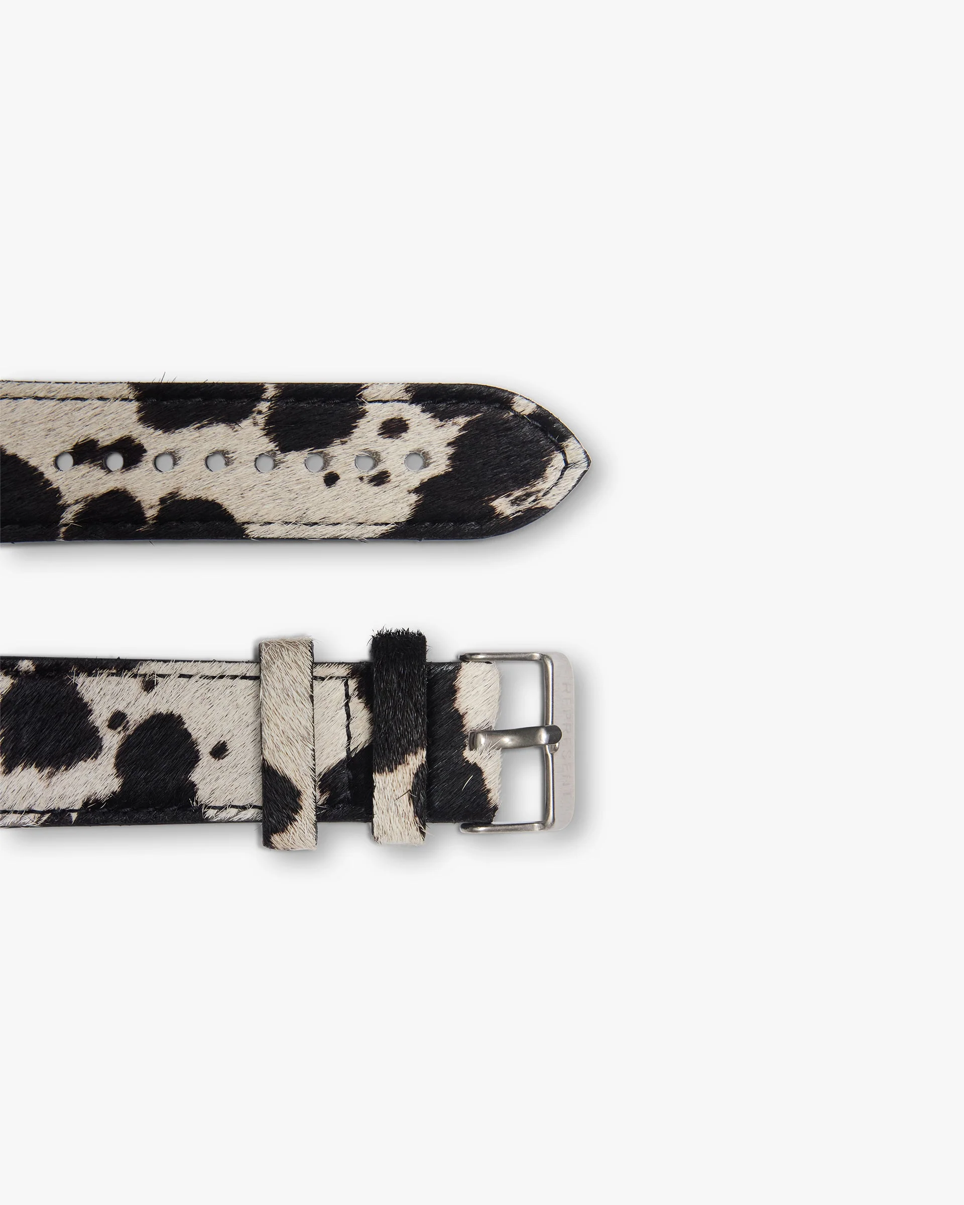 Cowhide Watch Strap - Flat White Jet Black - Image 4