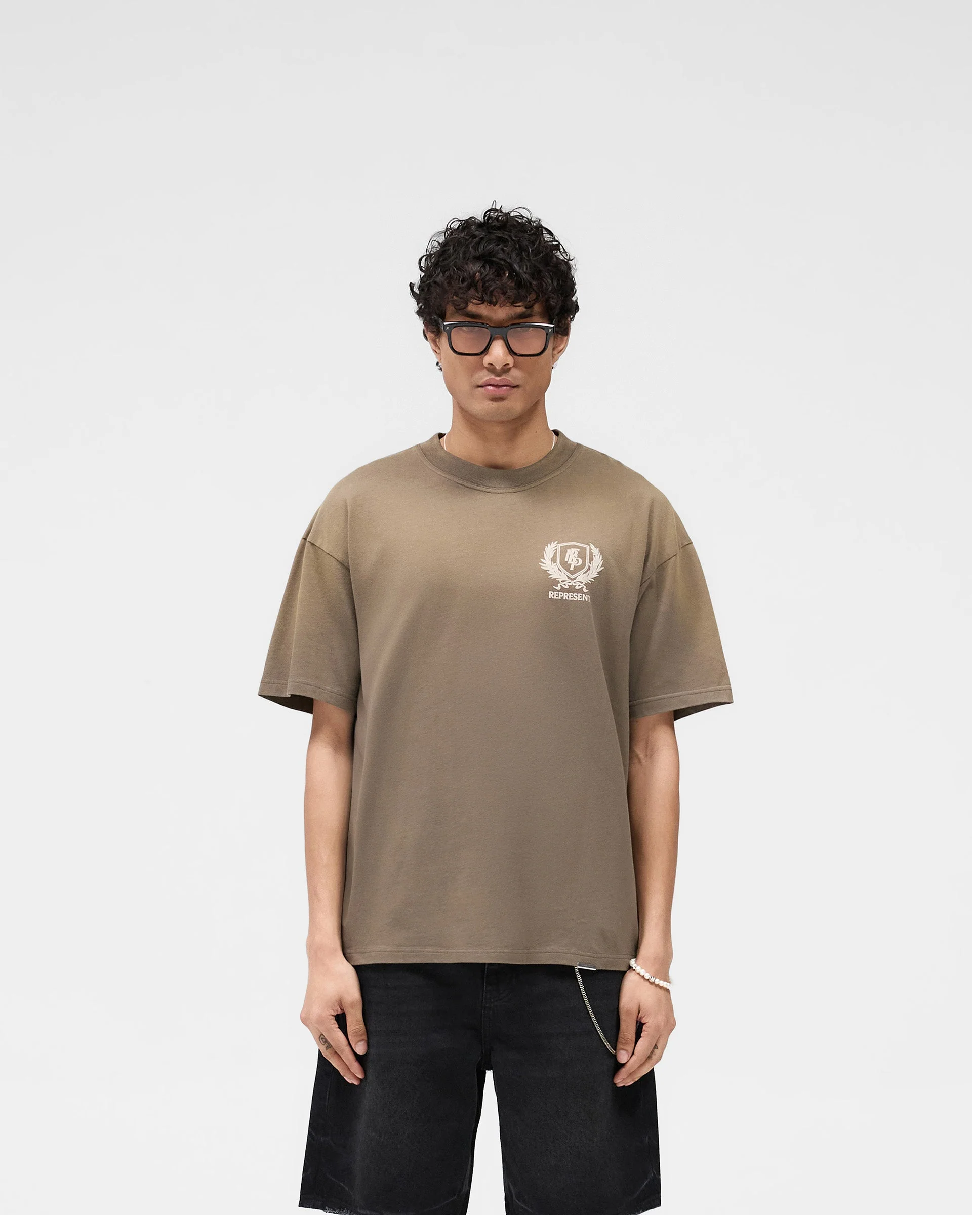 Crest T-Shirt - Dark Taupe - Image 3