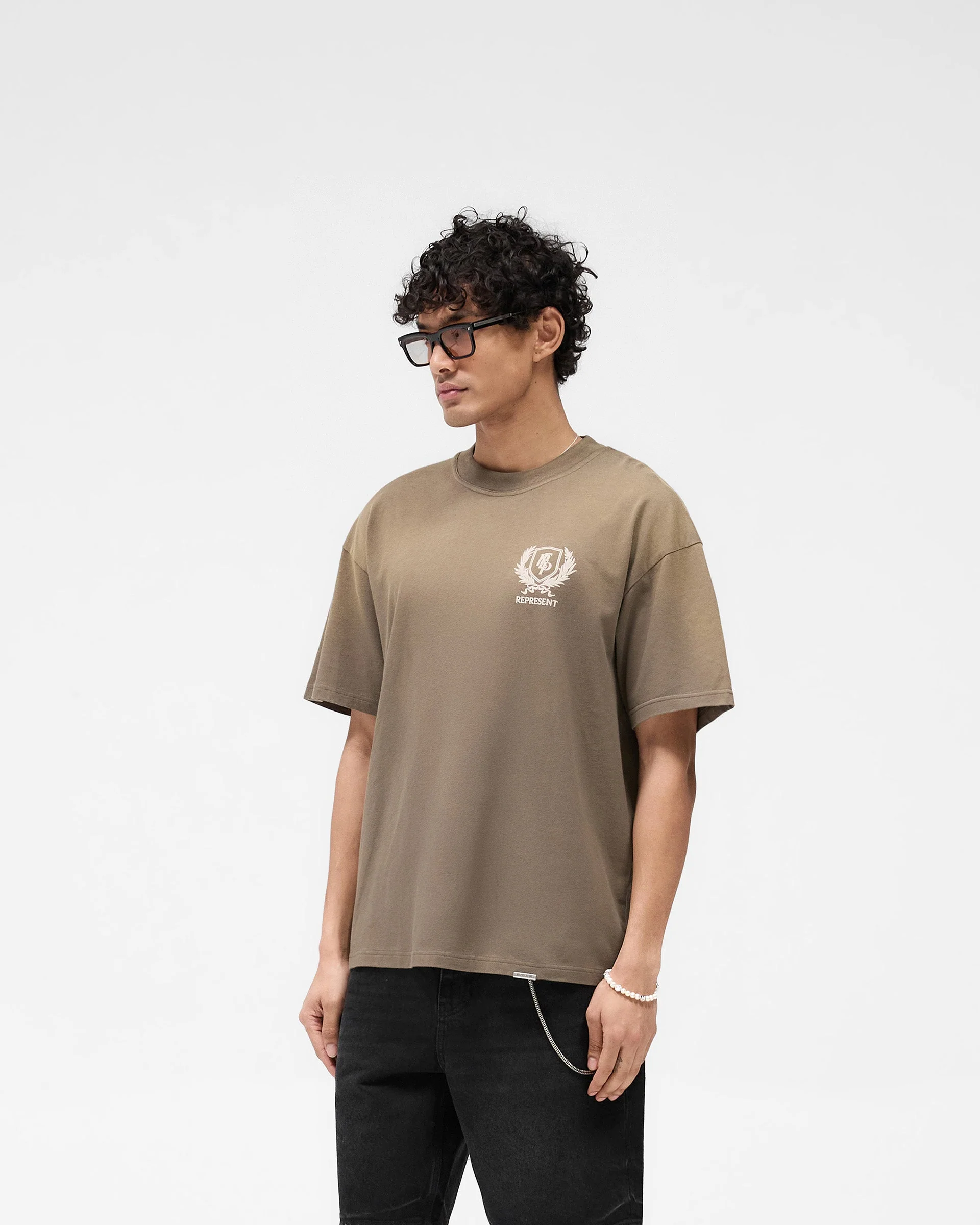 Crest T-Shirt - Dark Taupe - Image 4