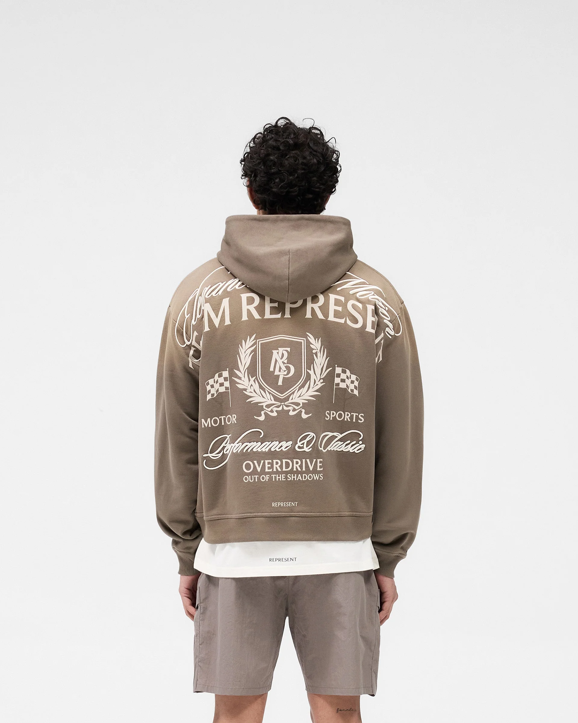 Crest Zip Up Hoodie - Dark Taupe - Image 5