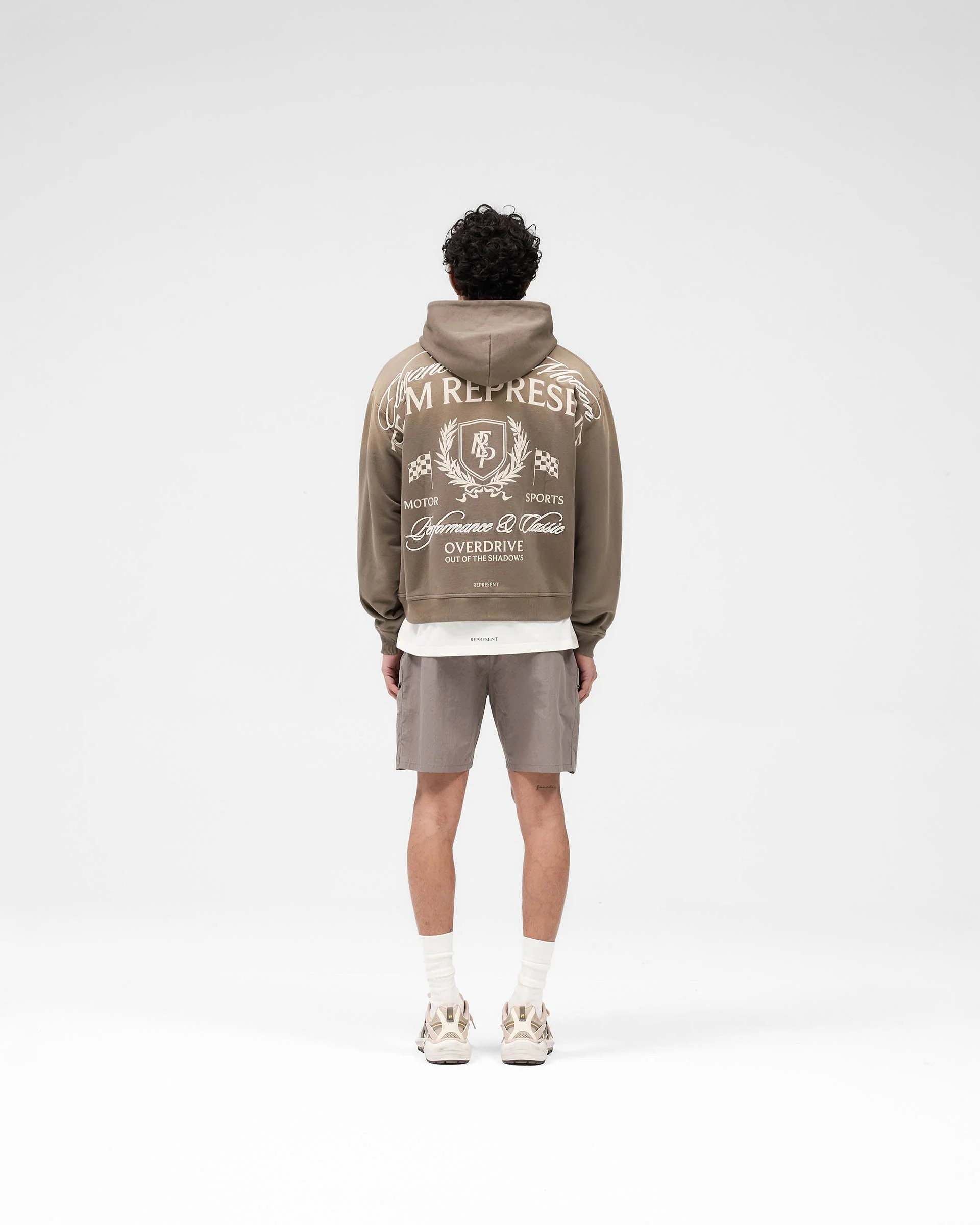 Crest Zip Up Hoodie - Dark Taupe - Image 8