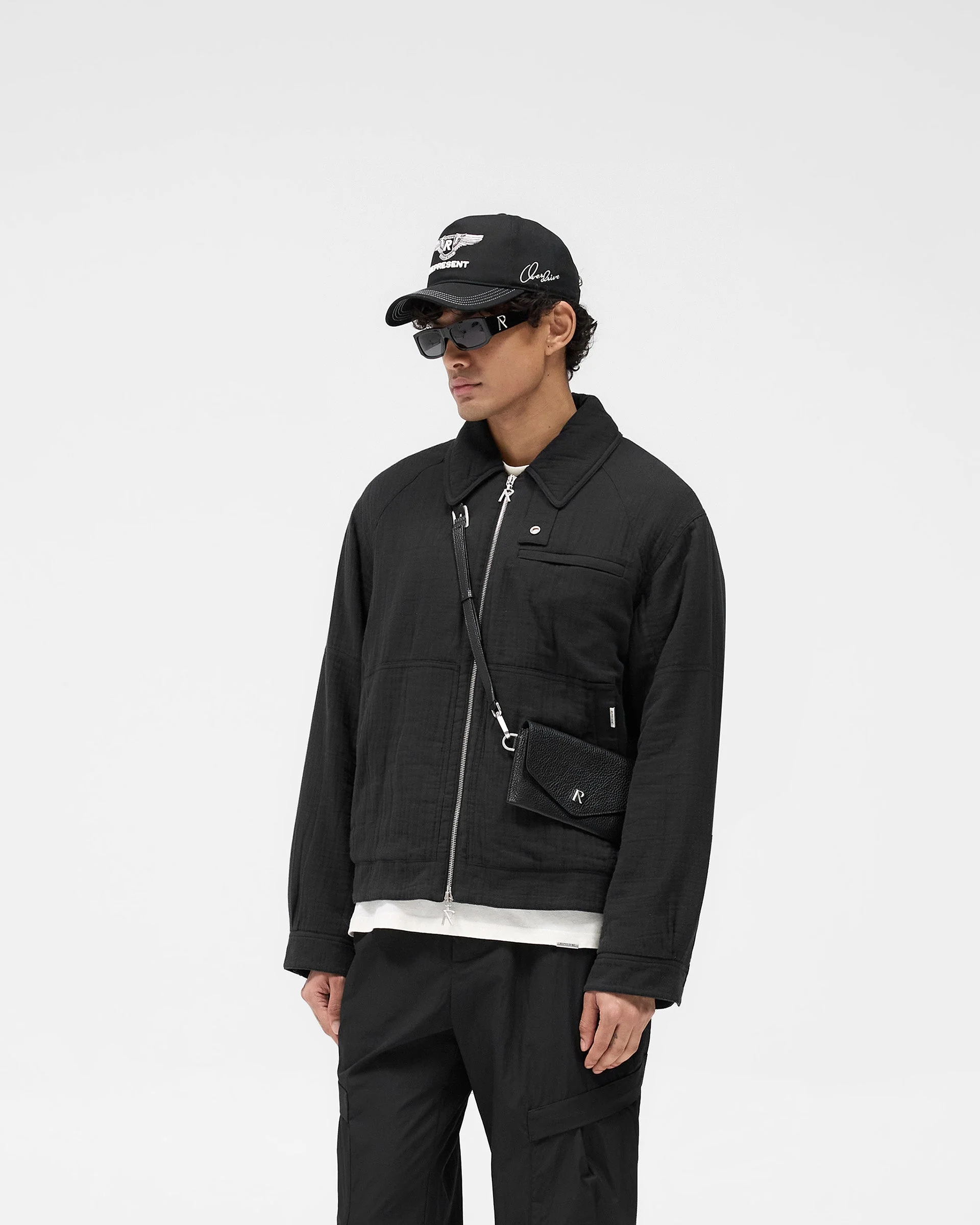 Crinkle Trucker Jacket - Black - Image 2