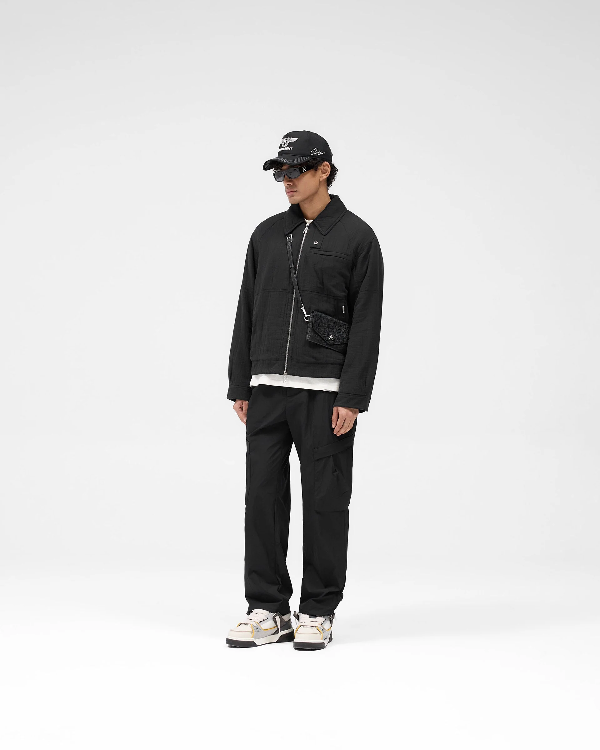 Crinkle Trucker Jacket - Black - Image 5