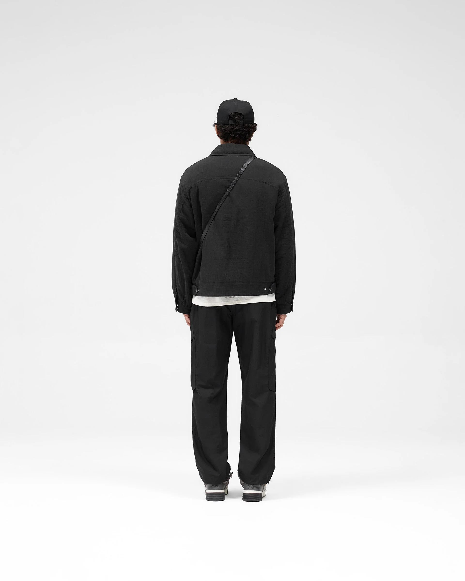 Crinkle Trucker Jacket - Black - Image 7