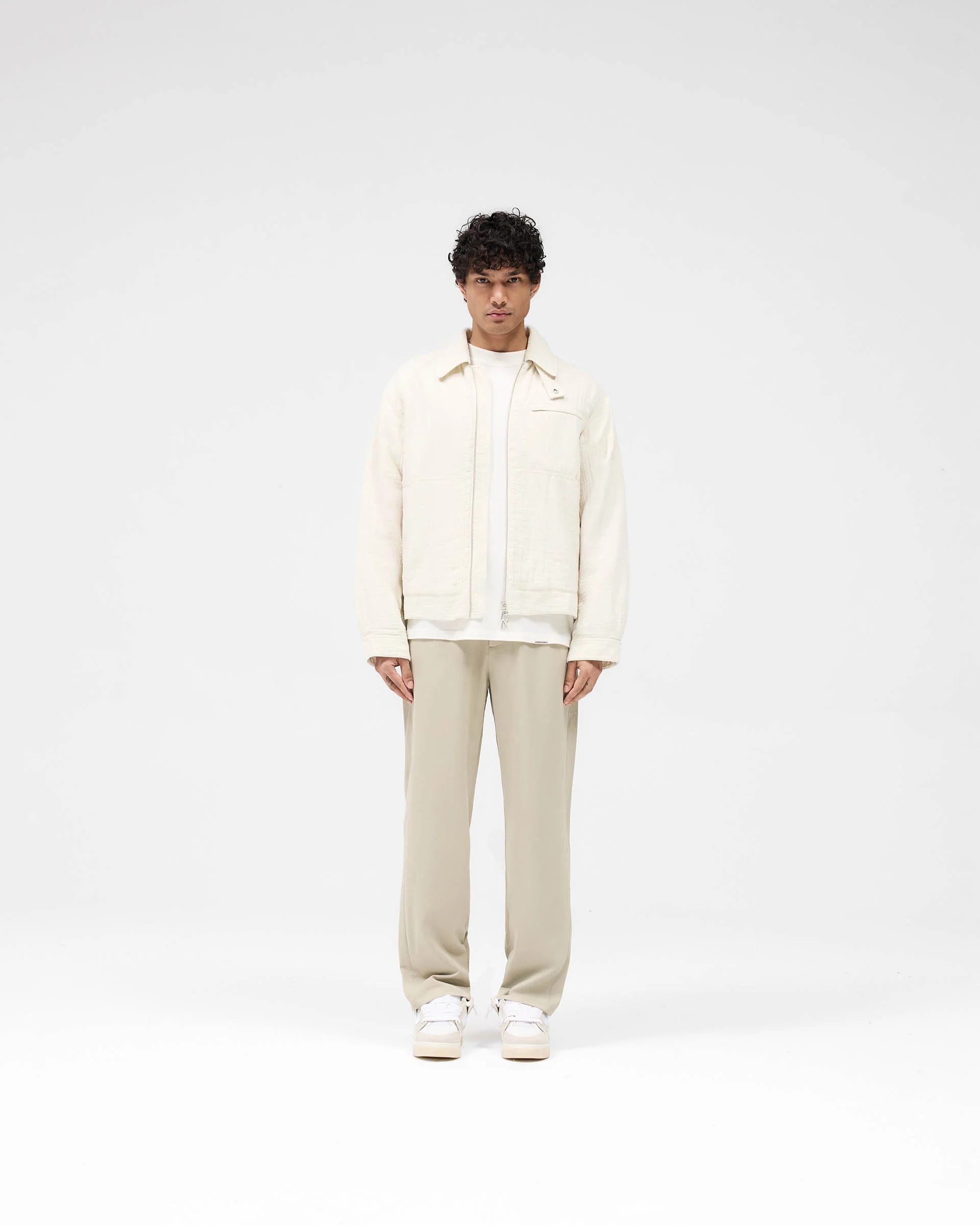Crinkle Trucker Jacket - Ecru - Image 5