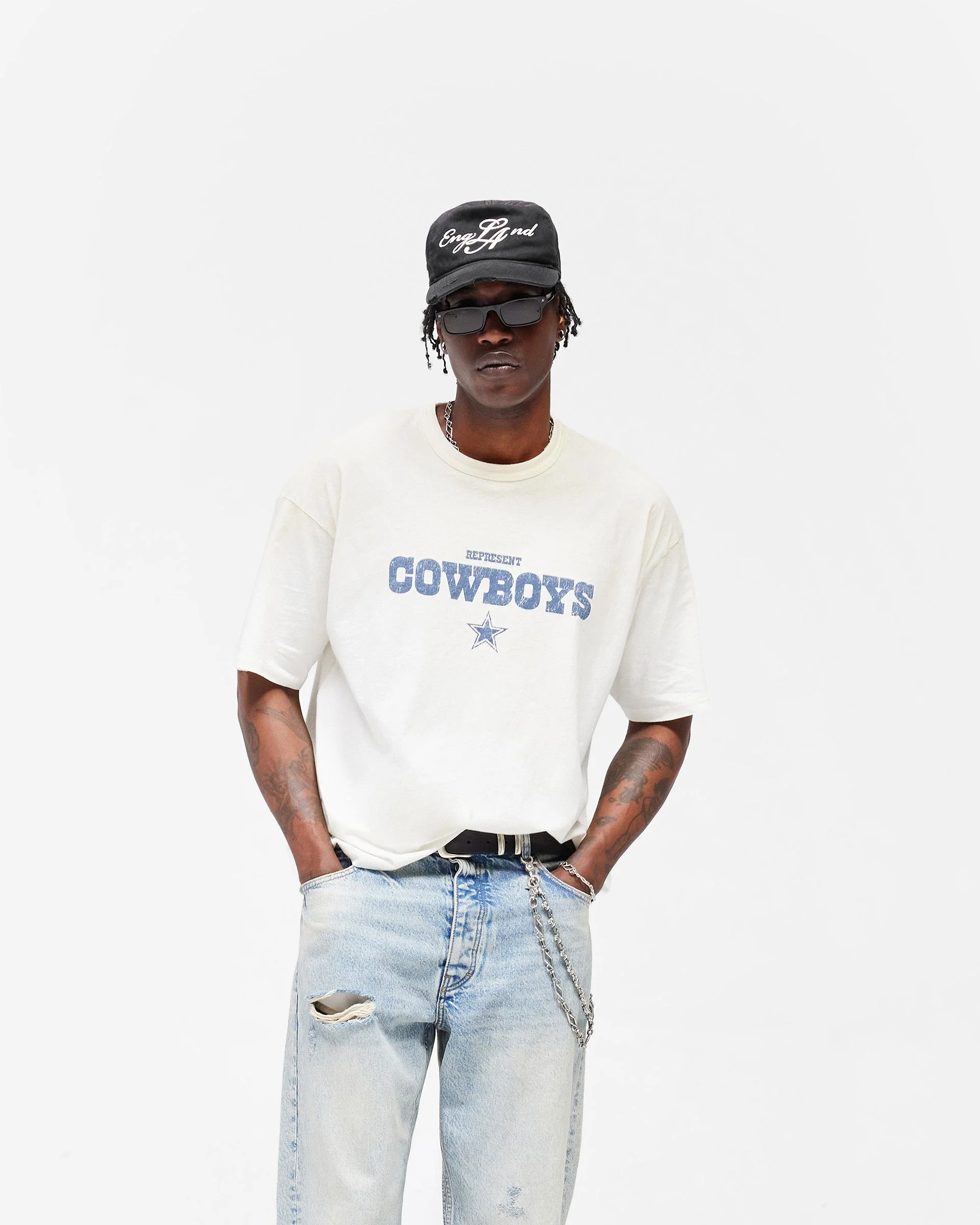 Dallas Cowboys x Represent T-Shirt - Washed Ecru - Image 3