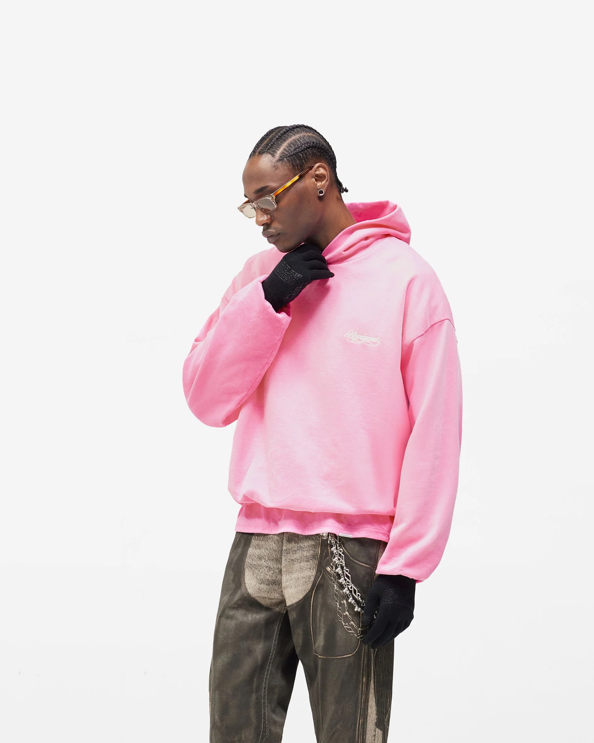 Dual Layer Script Hoodie - Candy - Image 4