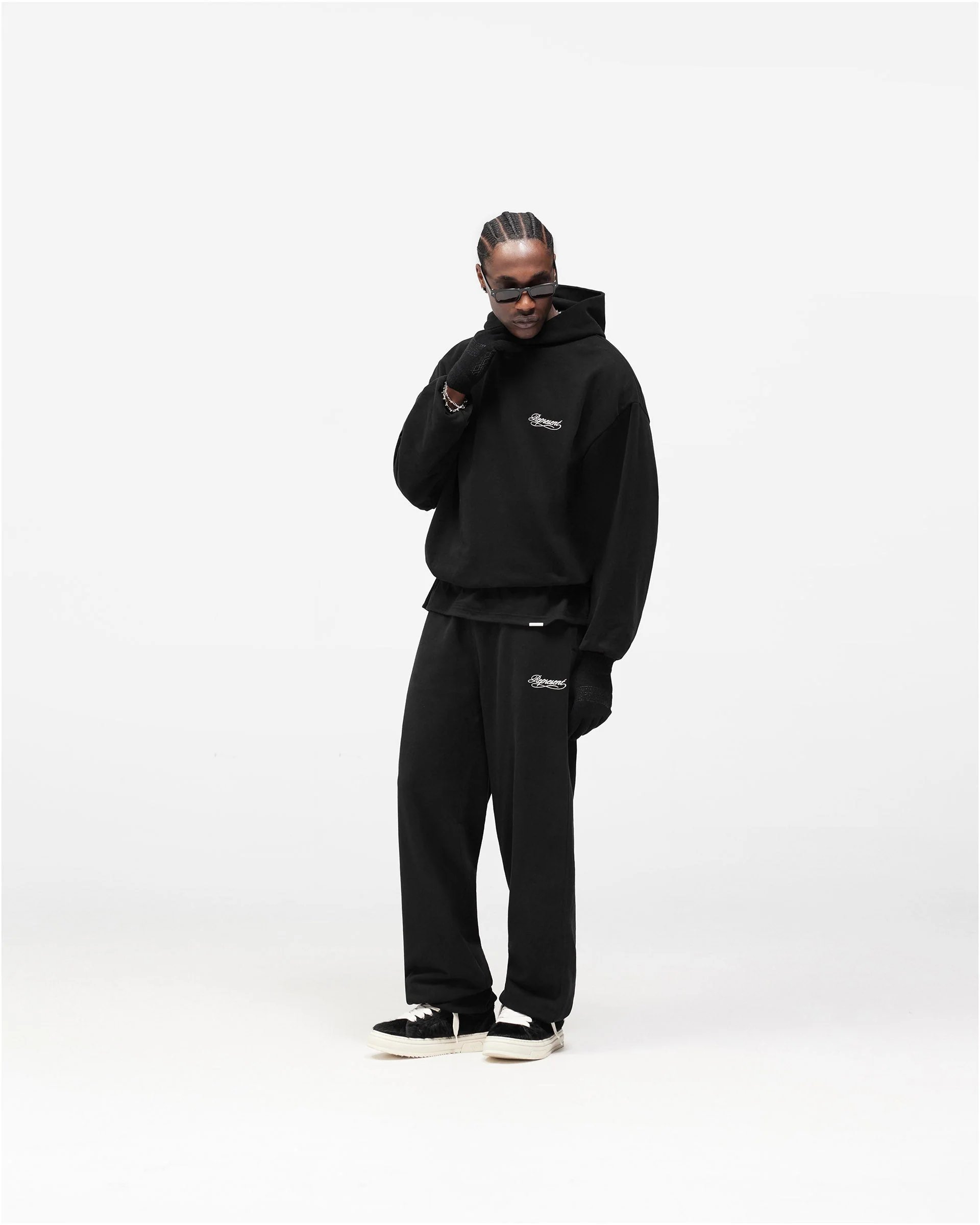 Dual Layer Script Hoodie - Jet Black - Image 11