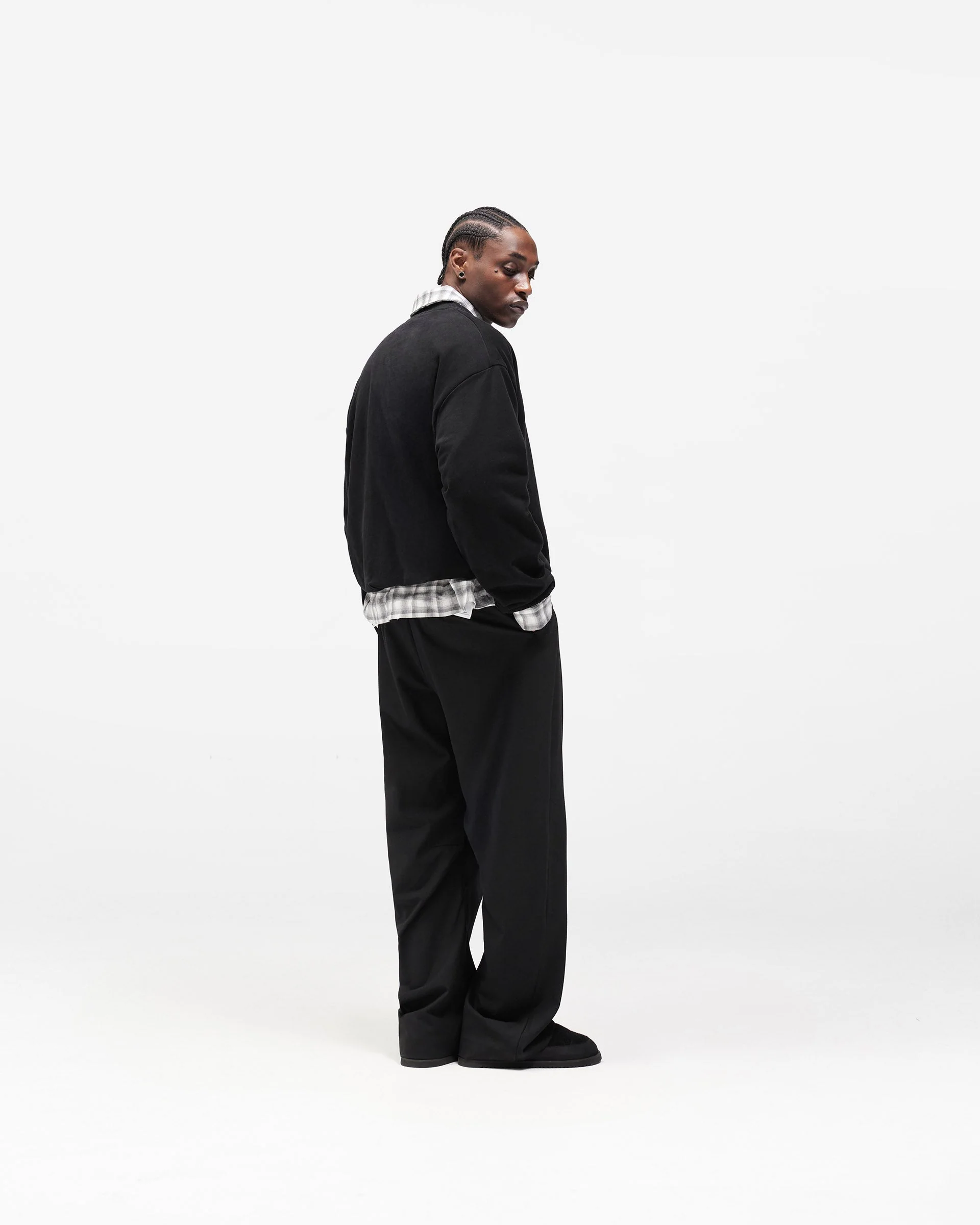 Dual Layer Script Sweater - Jet Black - Image 12