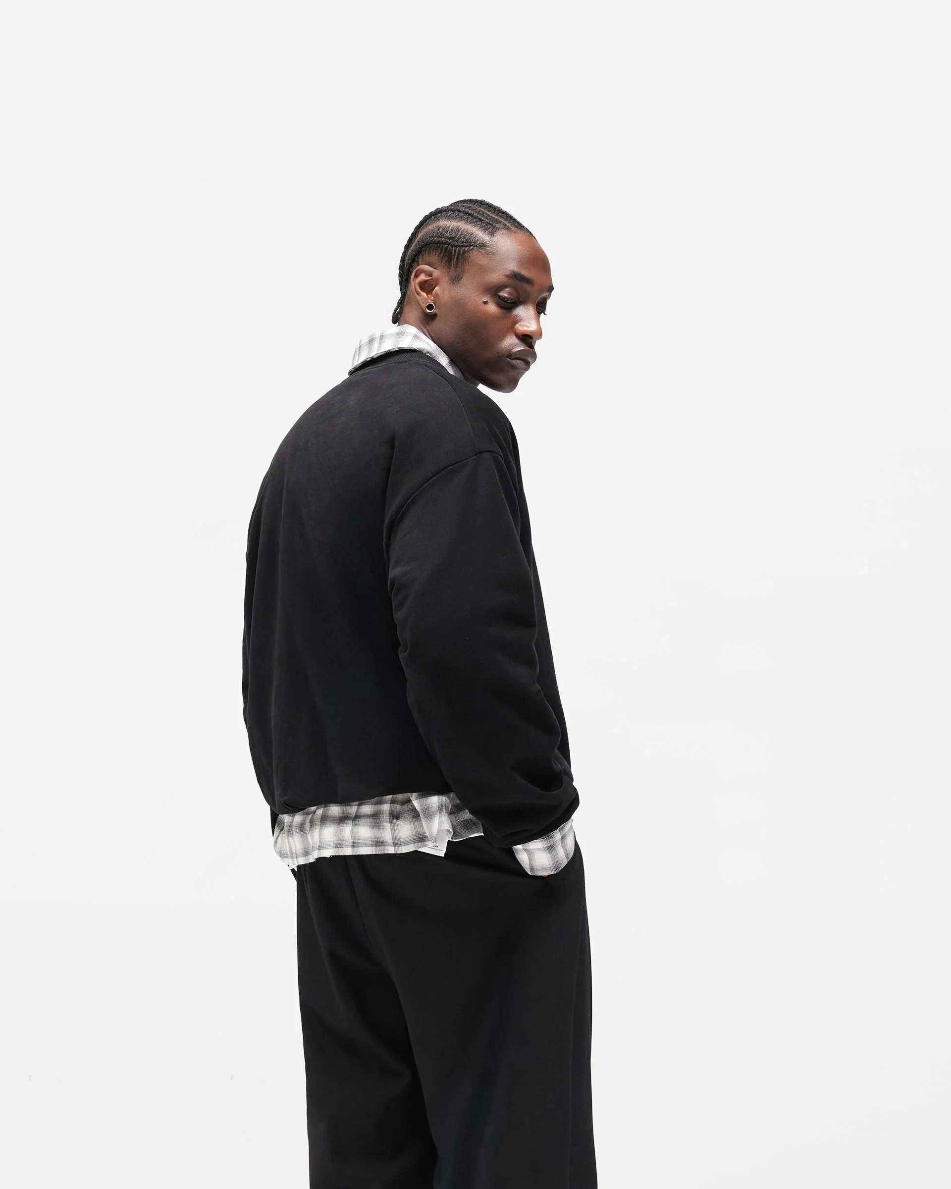 Dual Layer Script Sweater - Jet Black - Image 5