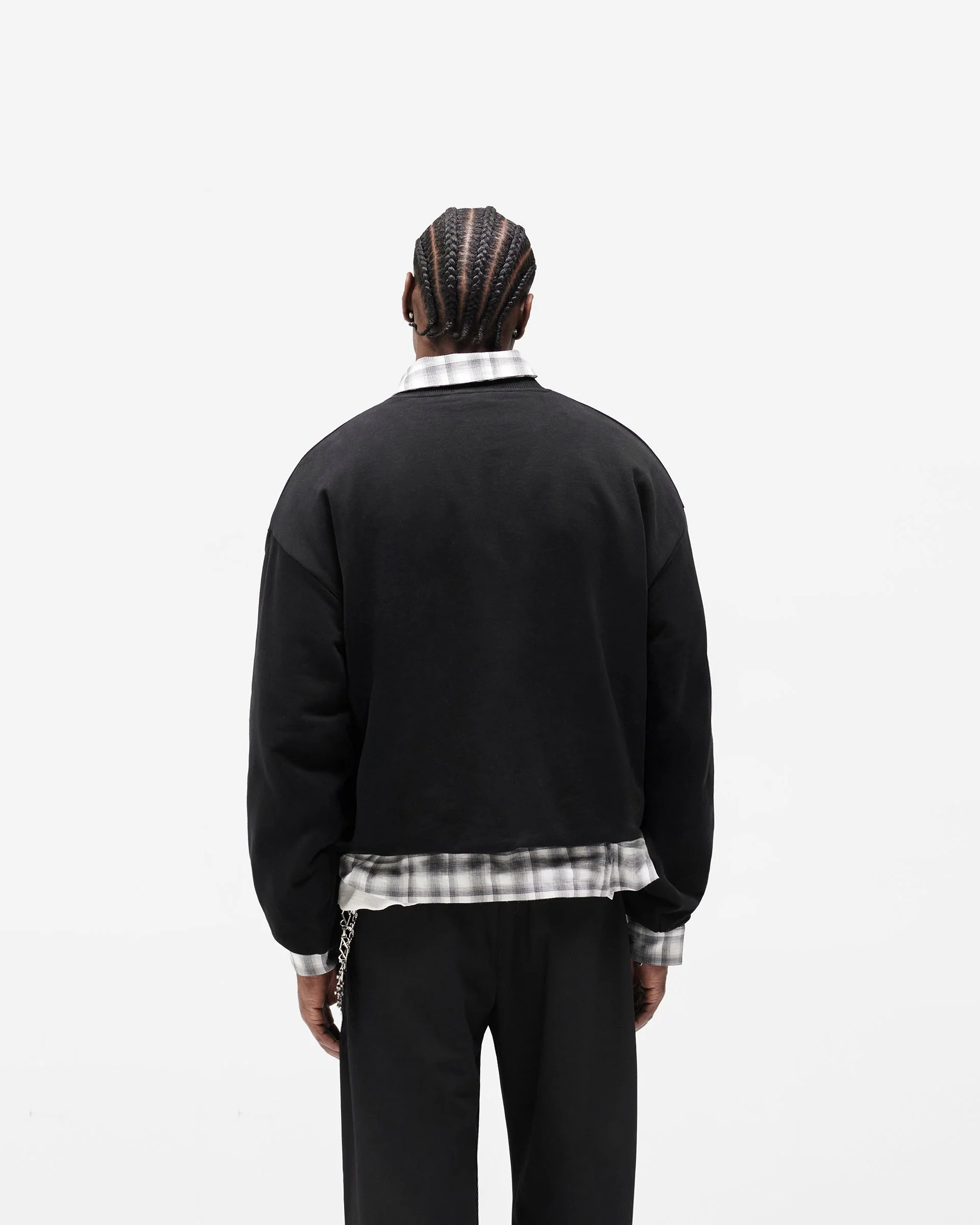 Dual Layer Script Sweater - Jet Black - Image 6