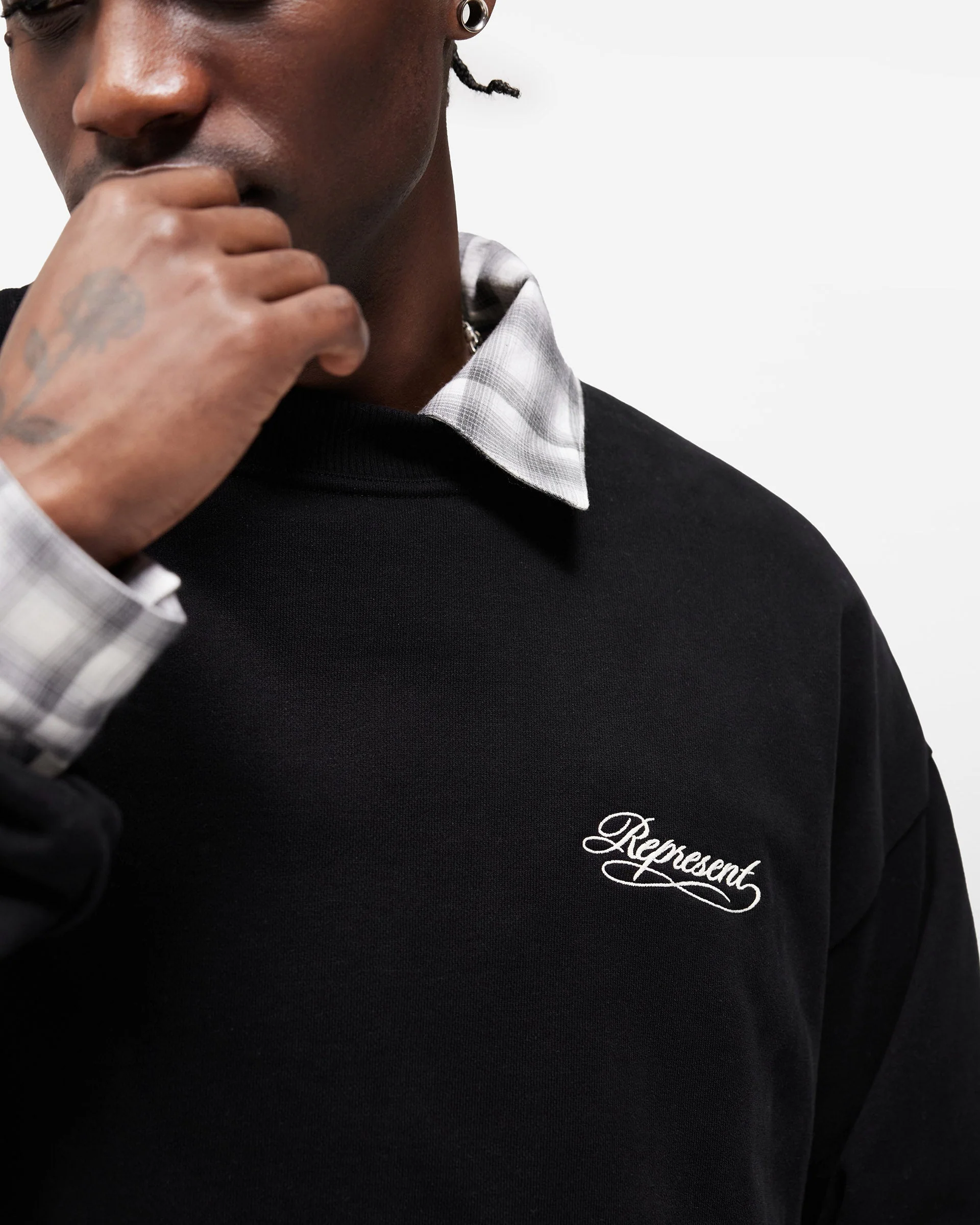 Dual Layer Script Sweater - Jet Black - Image 8