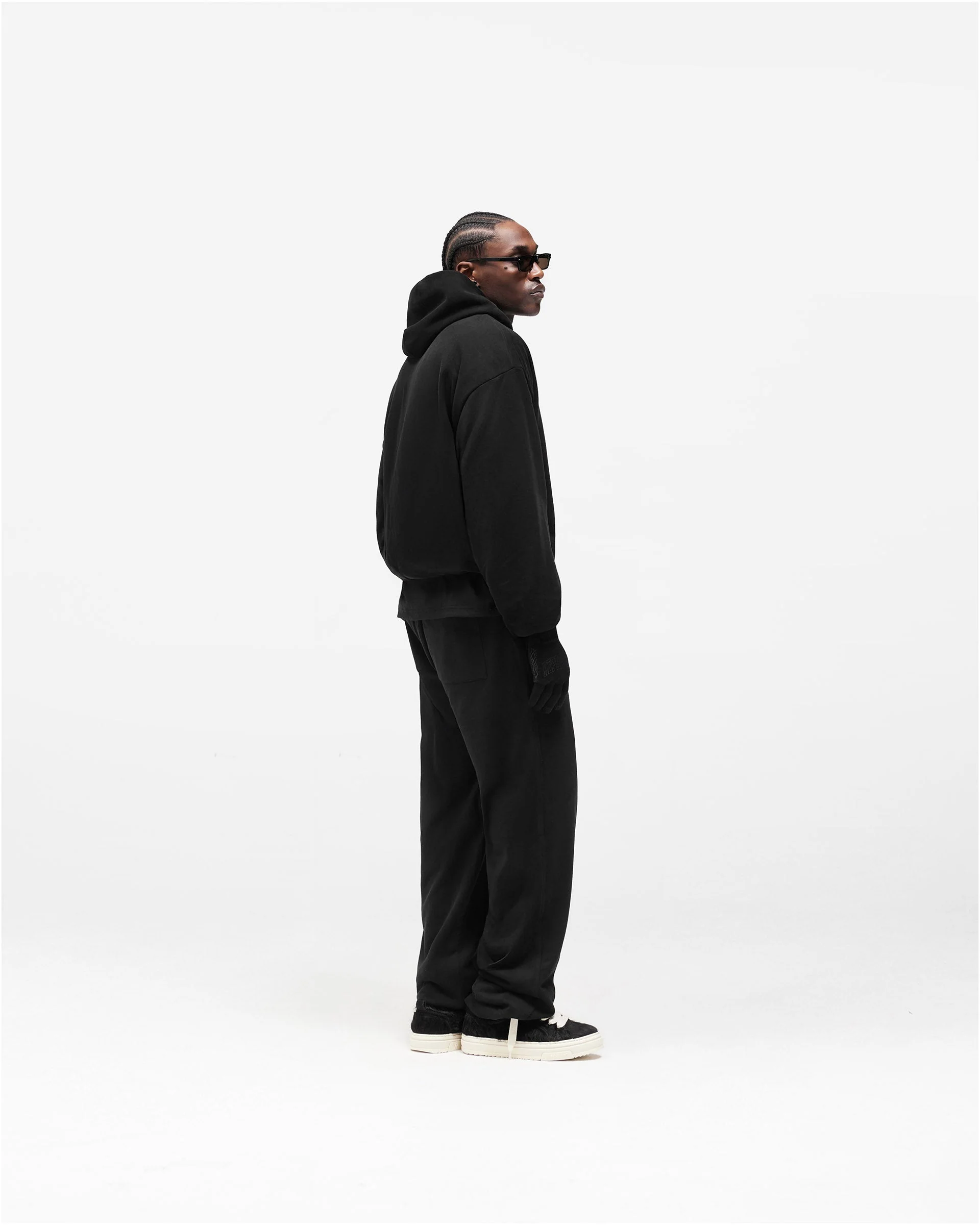 Dual Layer Script Sweatpants - Jet Black - Image 11