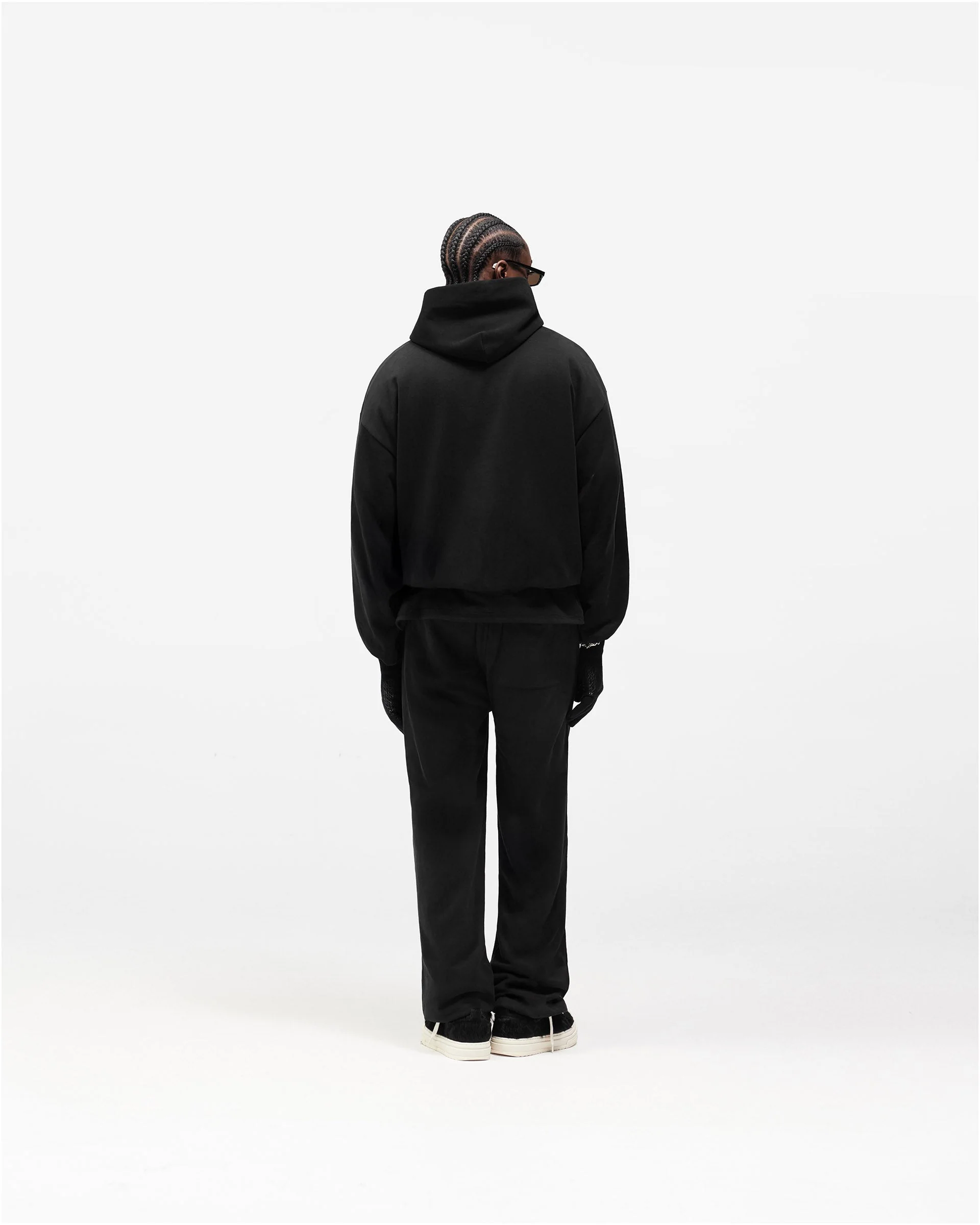 Dual Layer Script Sweatpants - Jet Black - Image 13