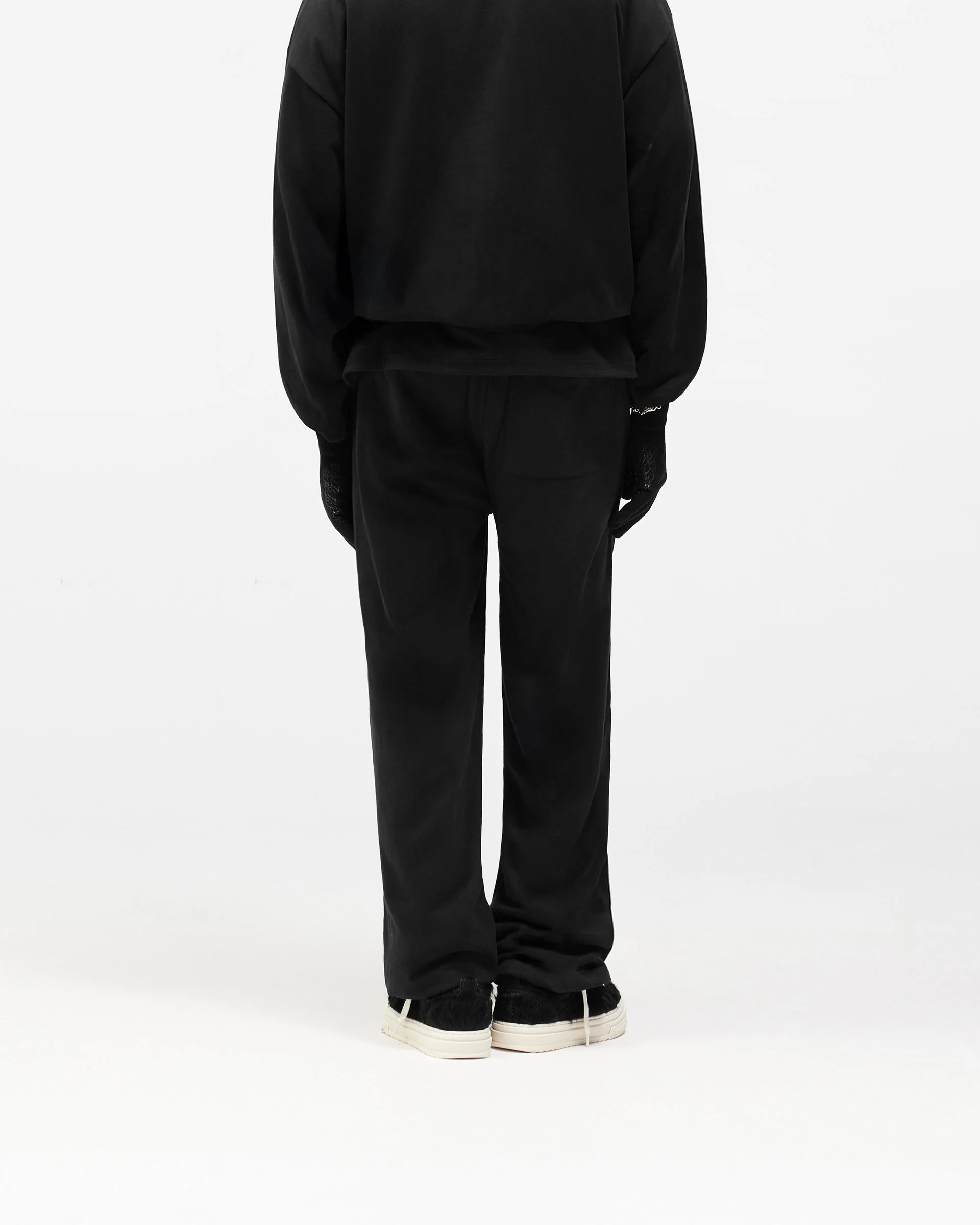Dual Layer Script Sweatpants - Jet Black - Image 6