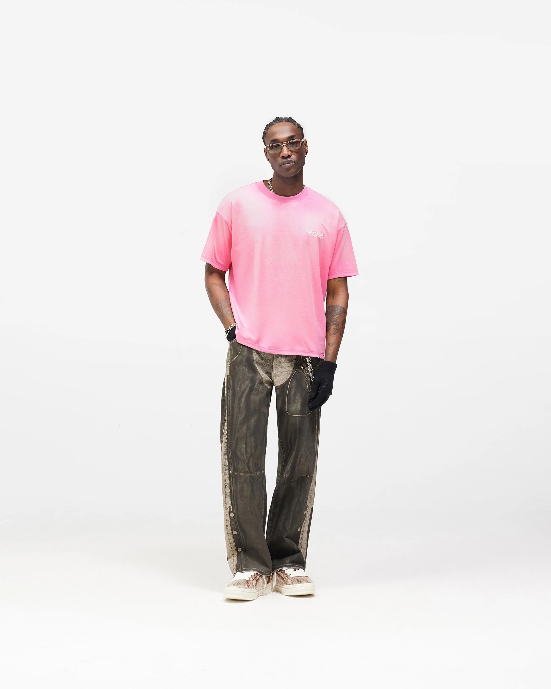 Dual Layer Script T-Shirt - Candy - Image 5