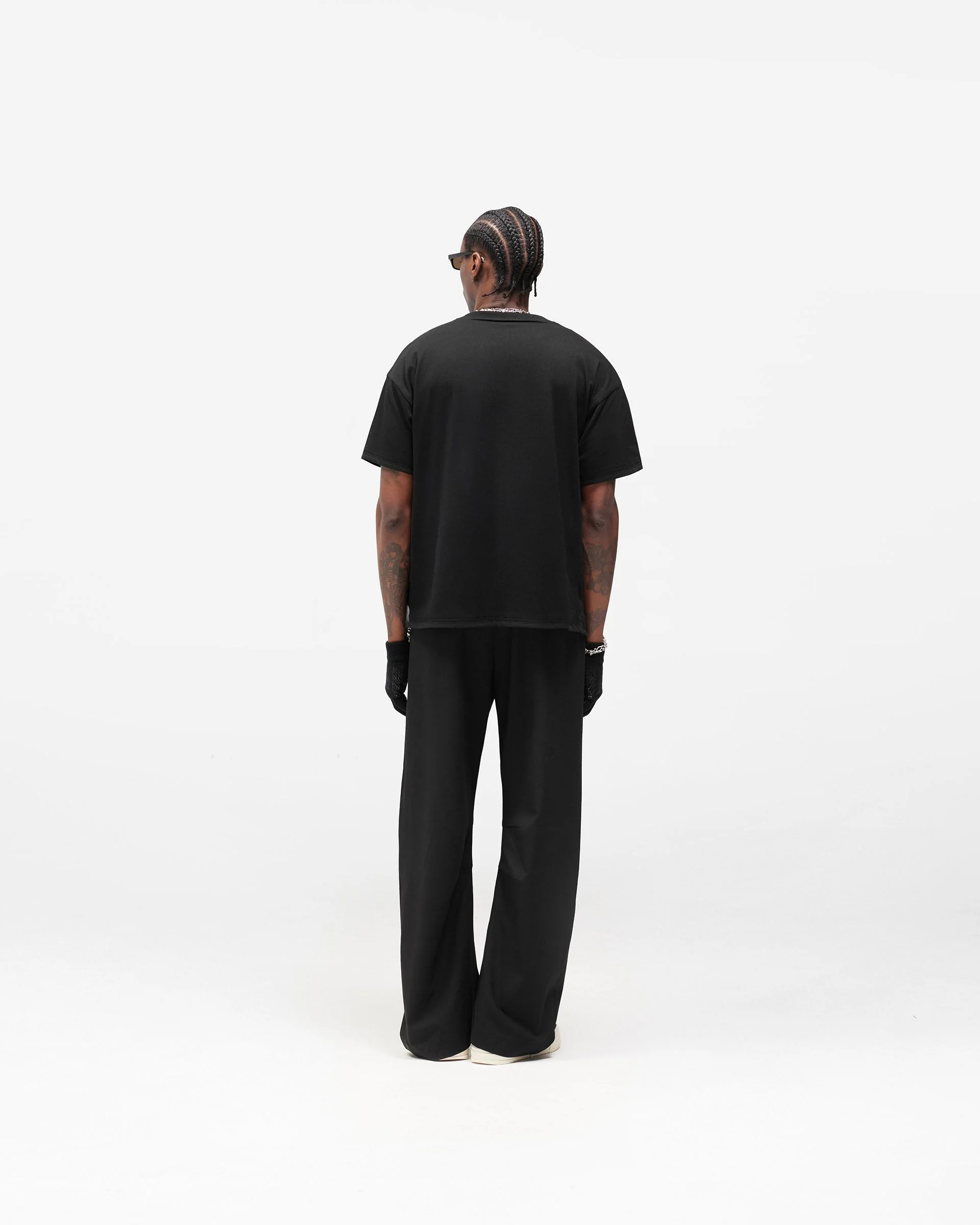 Dual Layer Script T-Shirt - Jet Black - Image 11